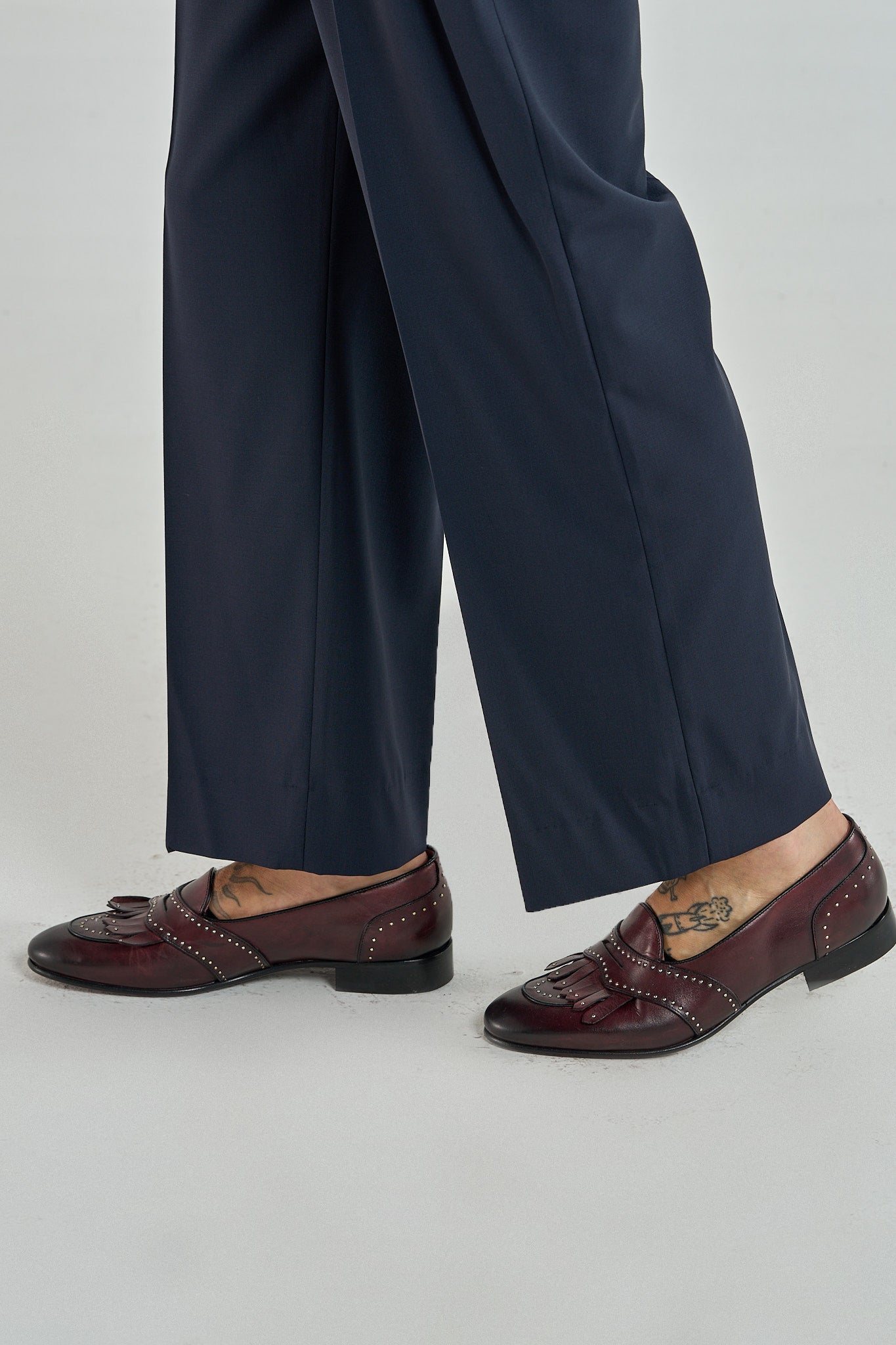 Pantalone Fondo Ampio Senza Piega Blu Napoli