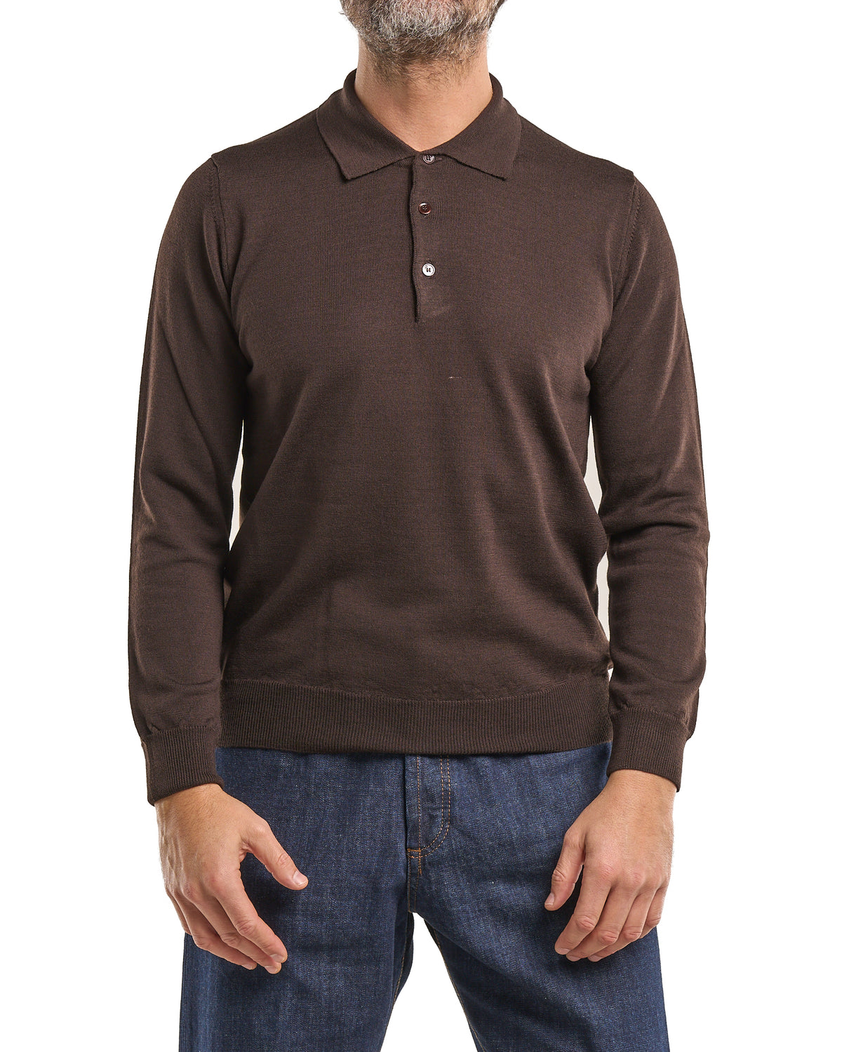 Polo shirt in 100% Moro Merino wool
