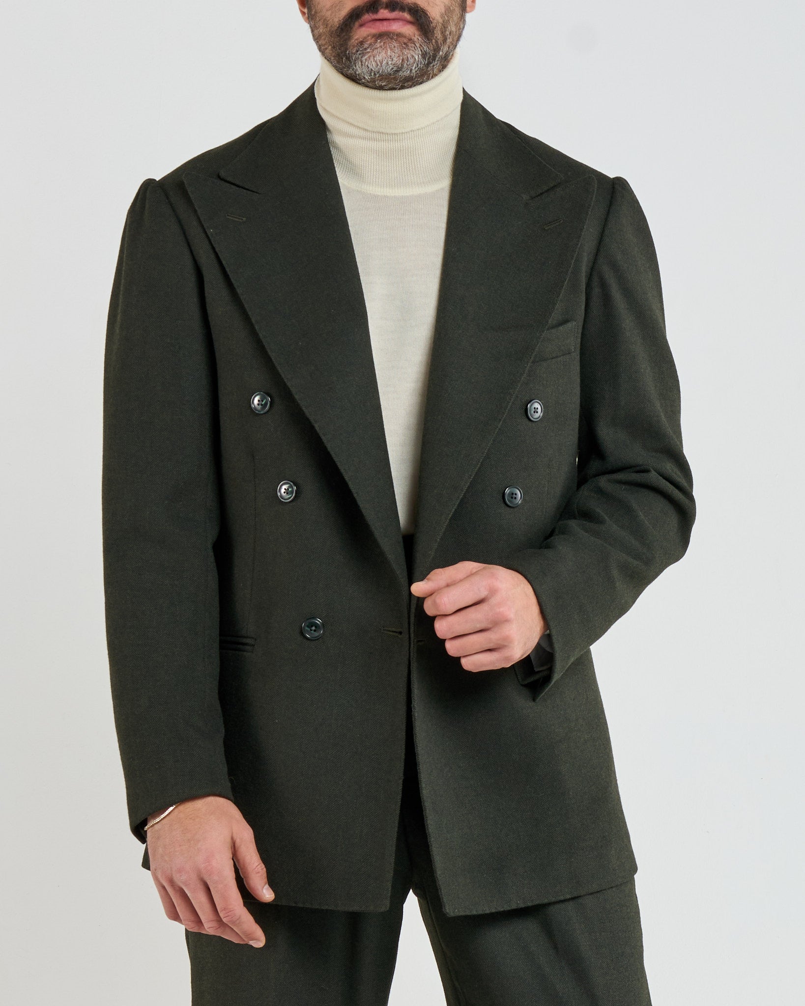 Giacca Jocket in Flanella Spigata Verde Aspen