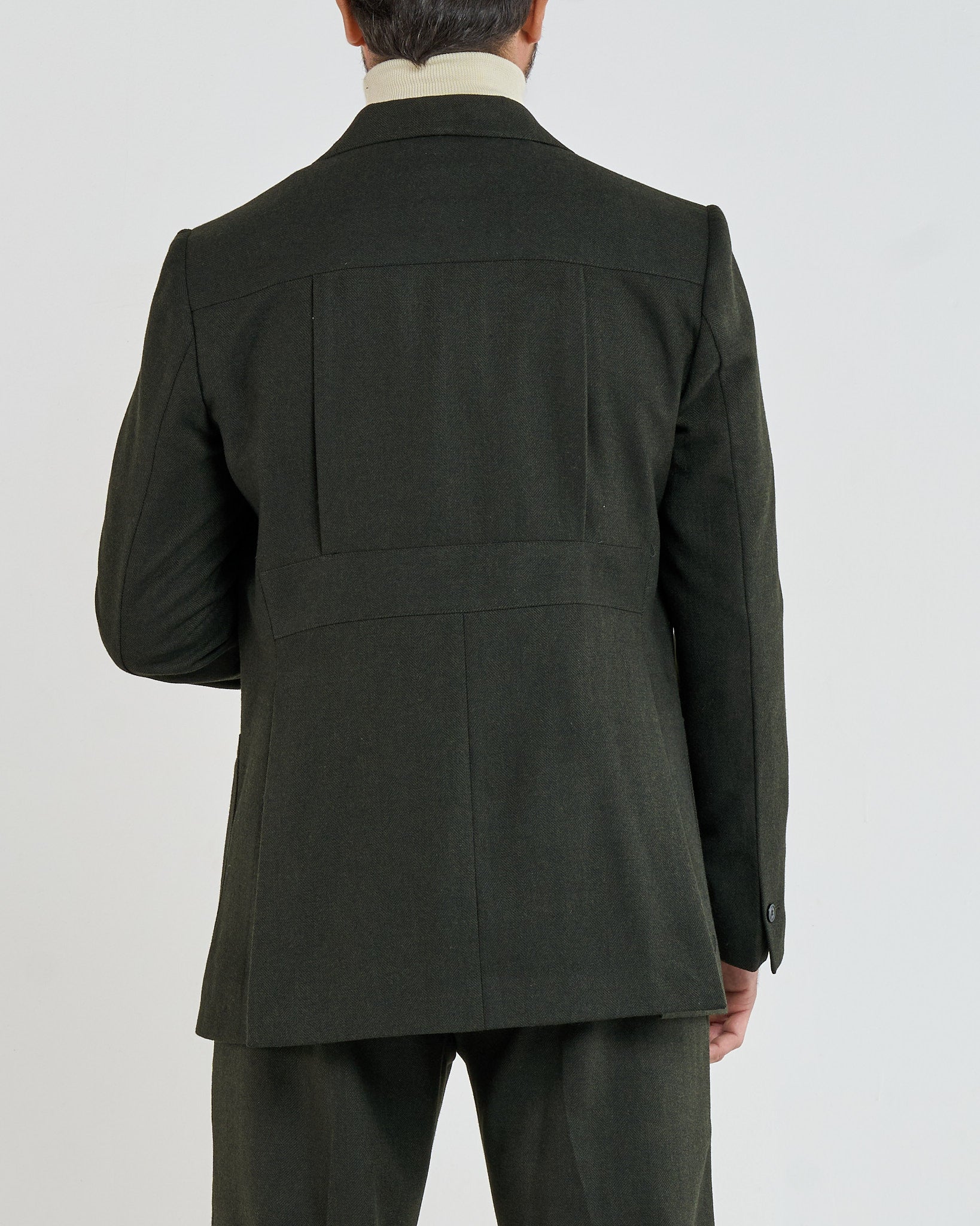 Giacca da Caccia Monopetto Spigato Verde Aspen