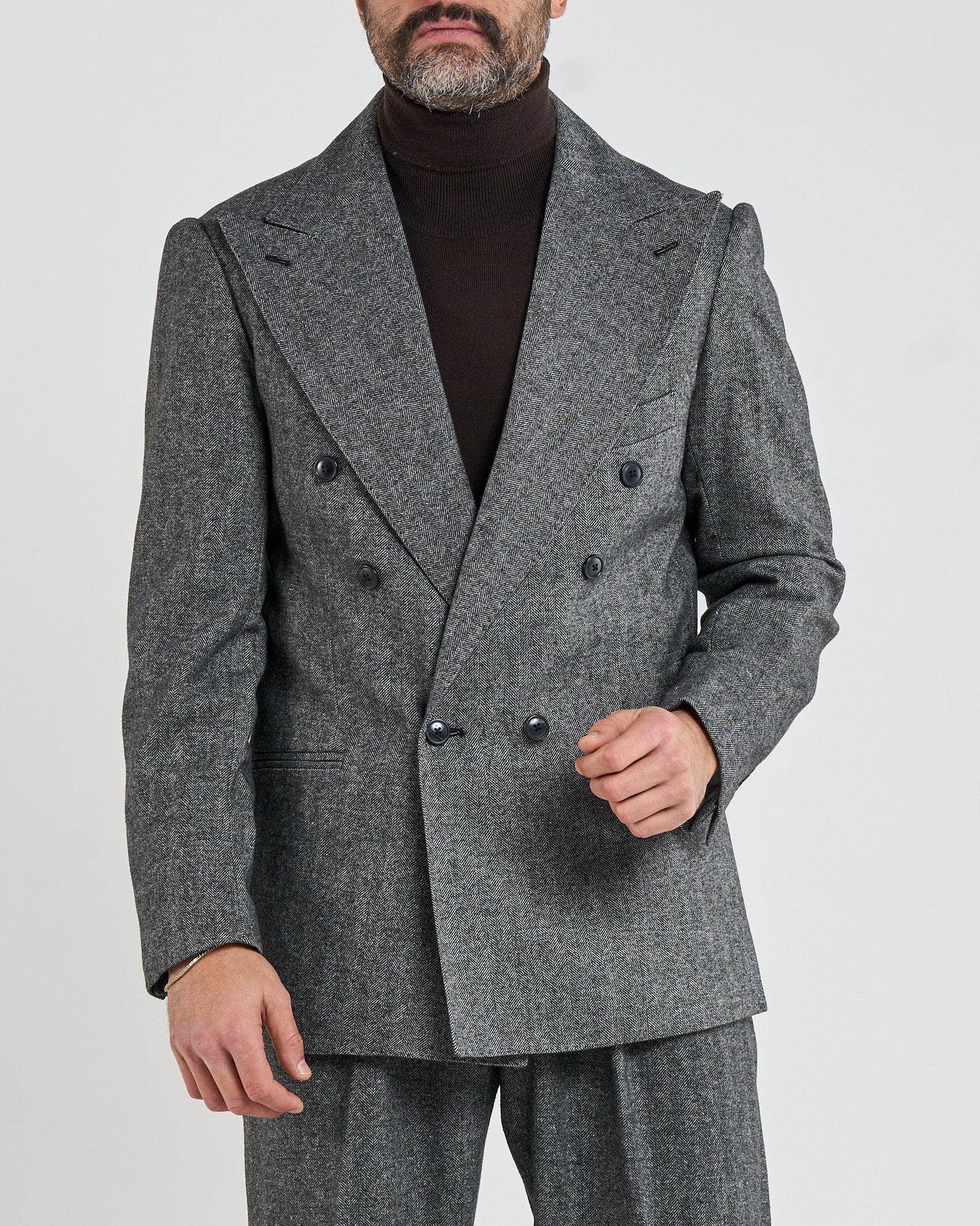 Abito in Flanella Spigato Grigio Madonna Di Campiglio