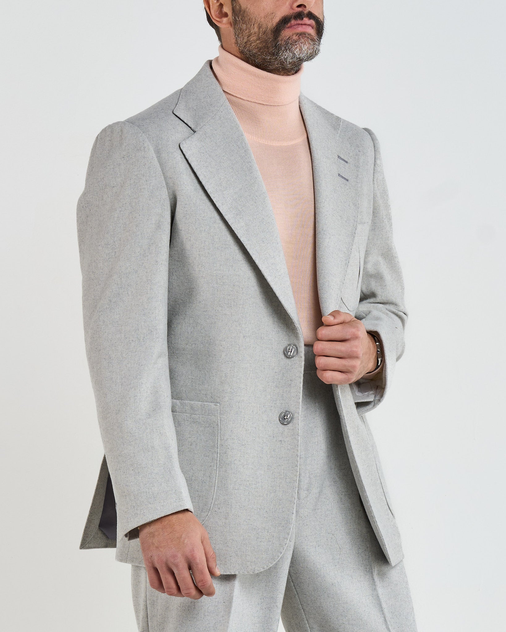 Giacca da Caccia Monopetto Flanella Grigio Chamonix