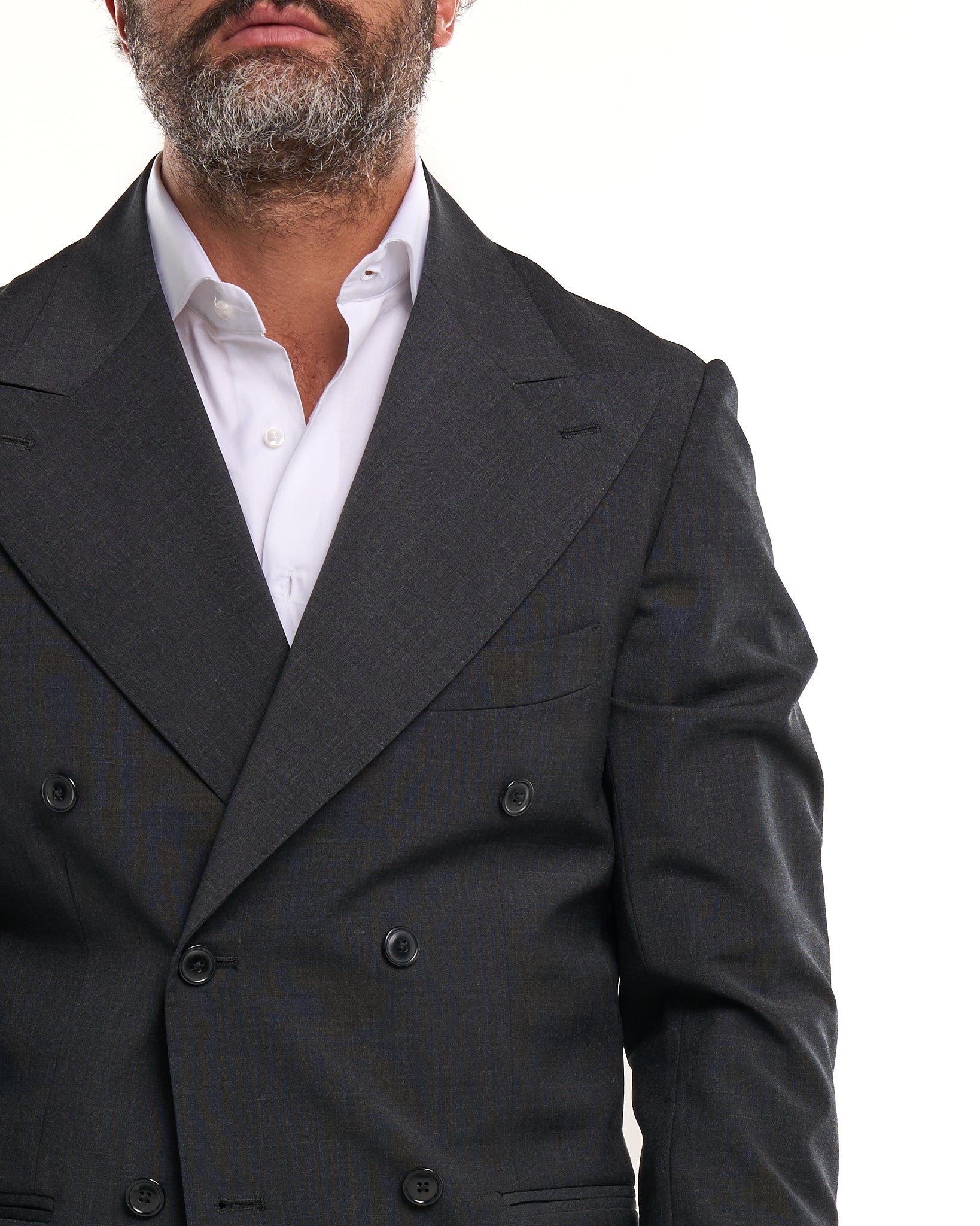 Double-breasted jacket with central buttoning and peak lapel in Bordeaux Florence