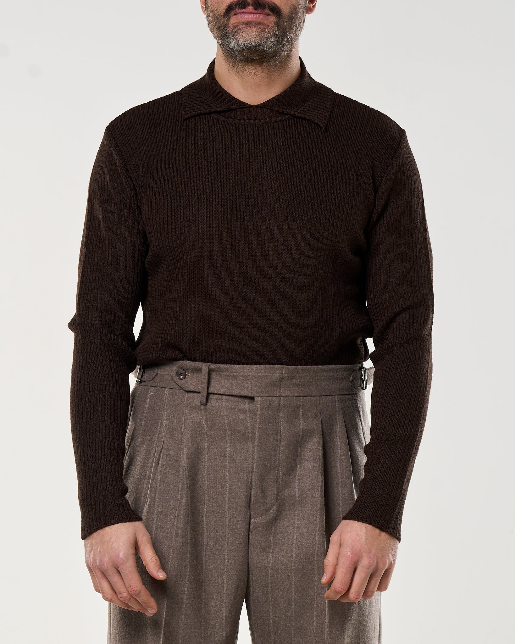 Maglia Collar Twist Moro