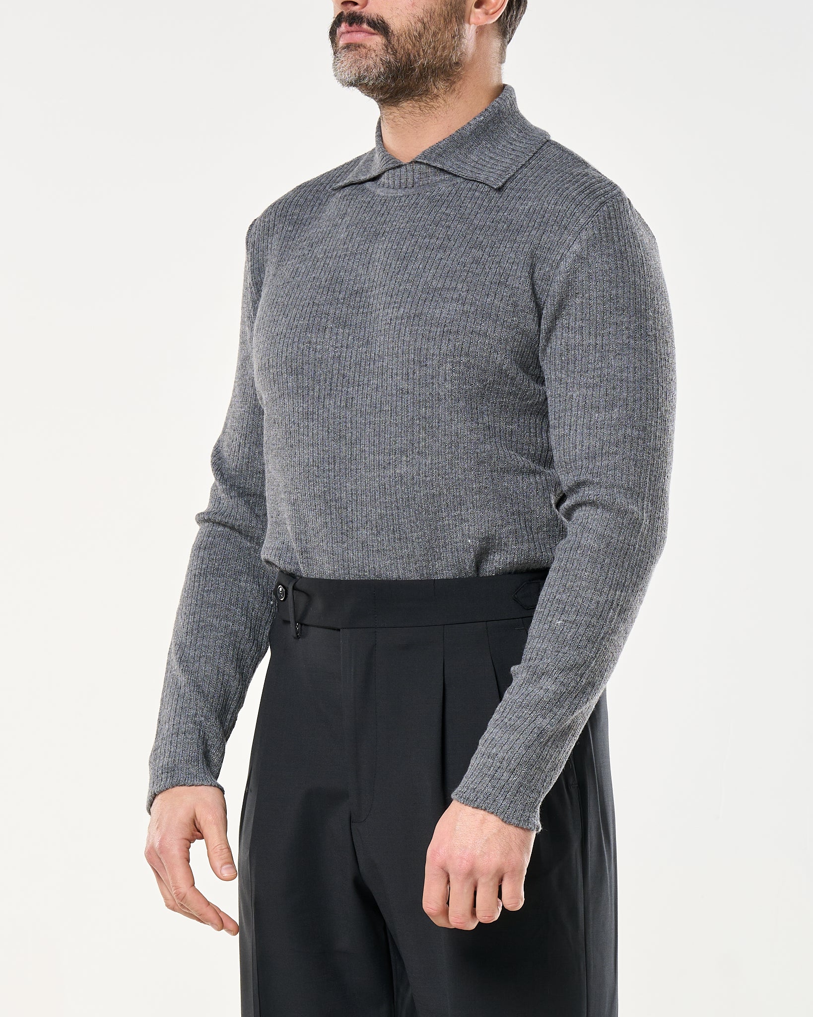 Maglia Collar Twist Grigia