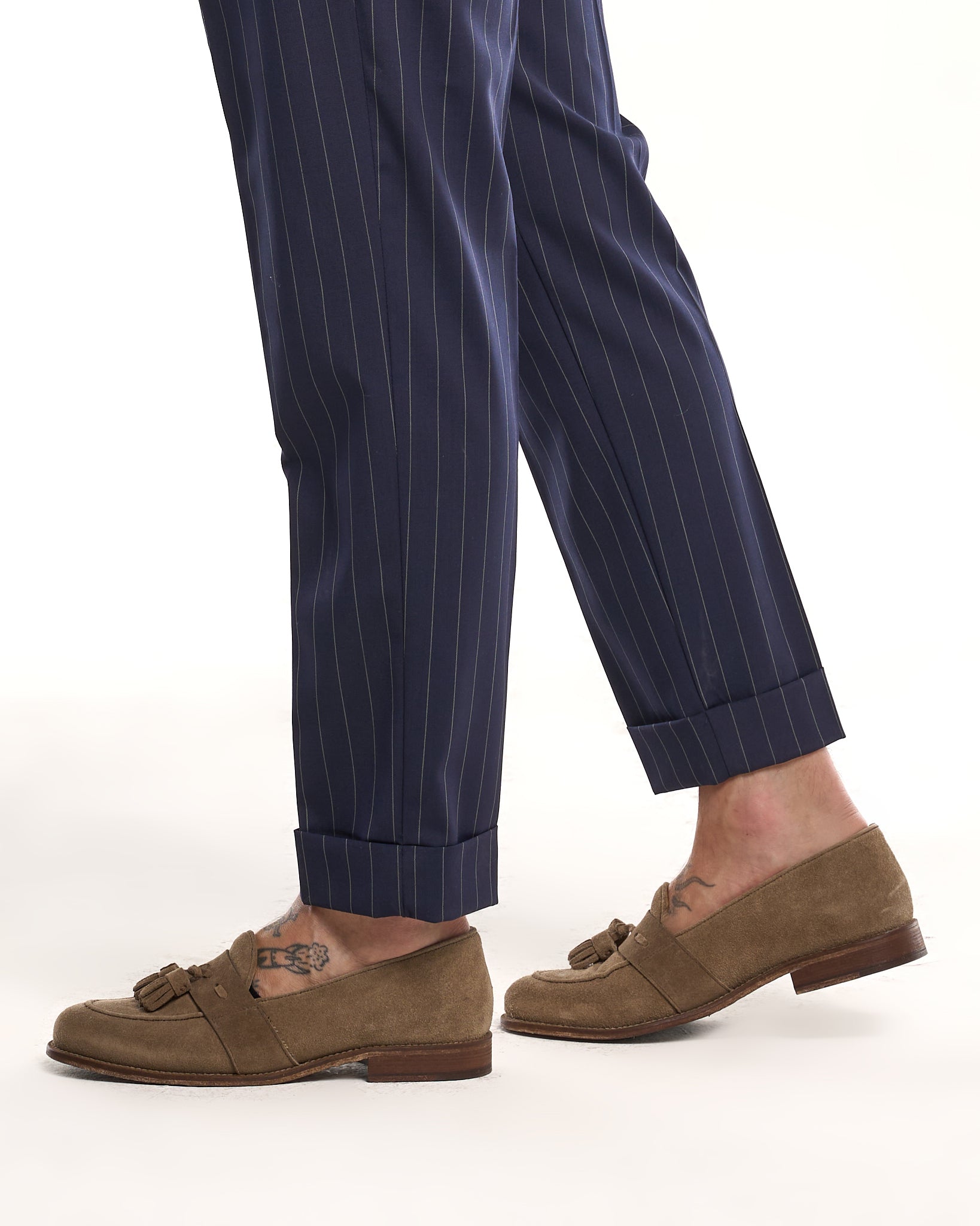 Pantalón Riva con escote redondo y rayas azules y verdes
