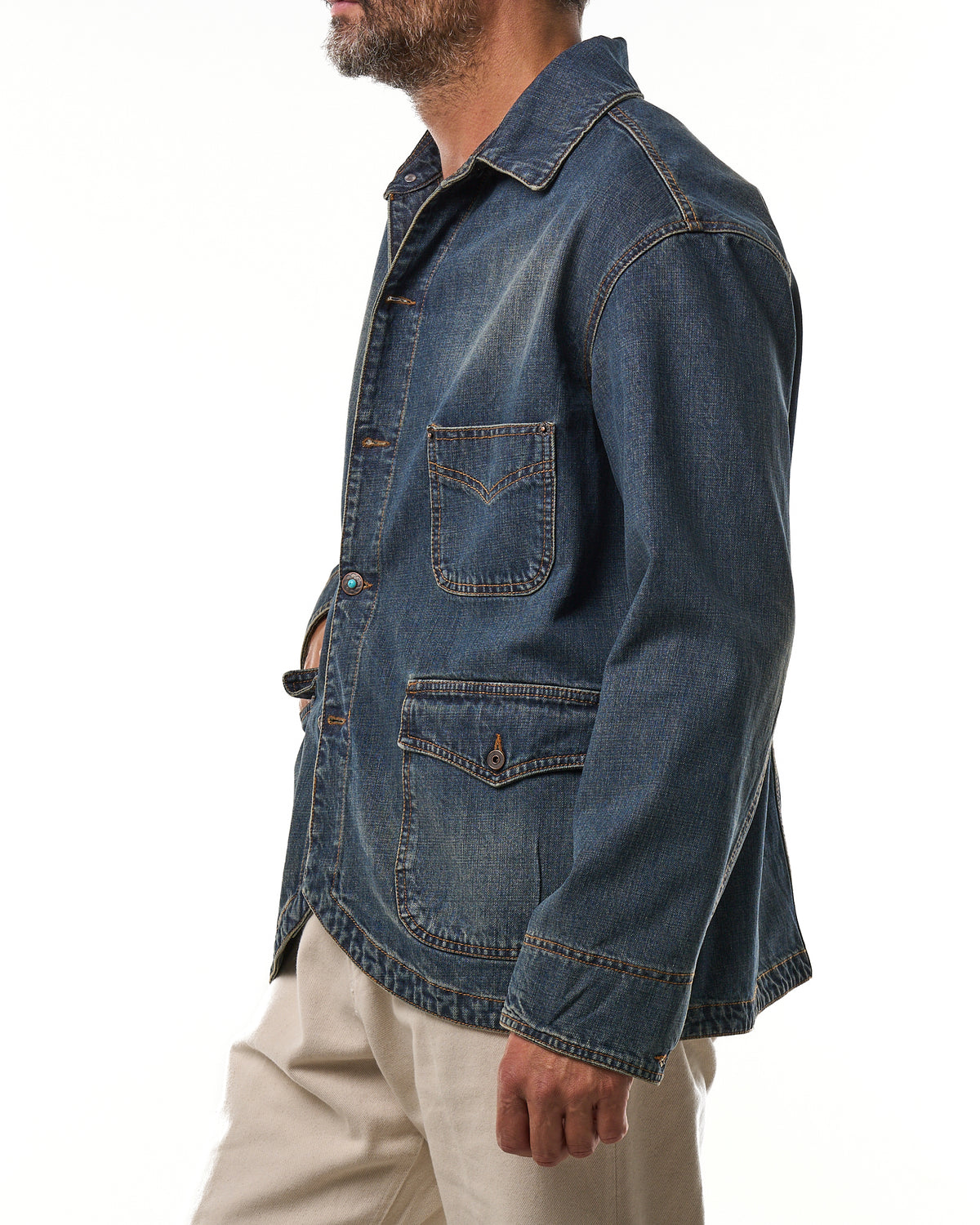 Giubbino di Jeans Oversize Lavaggio Sabbiato