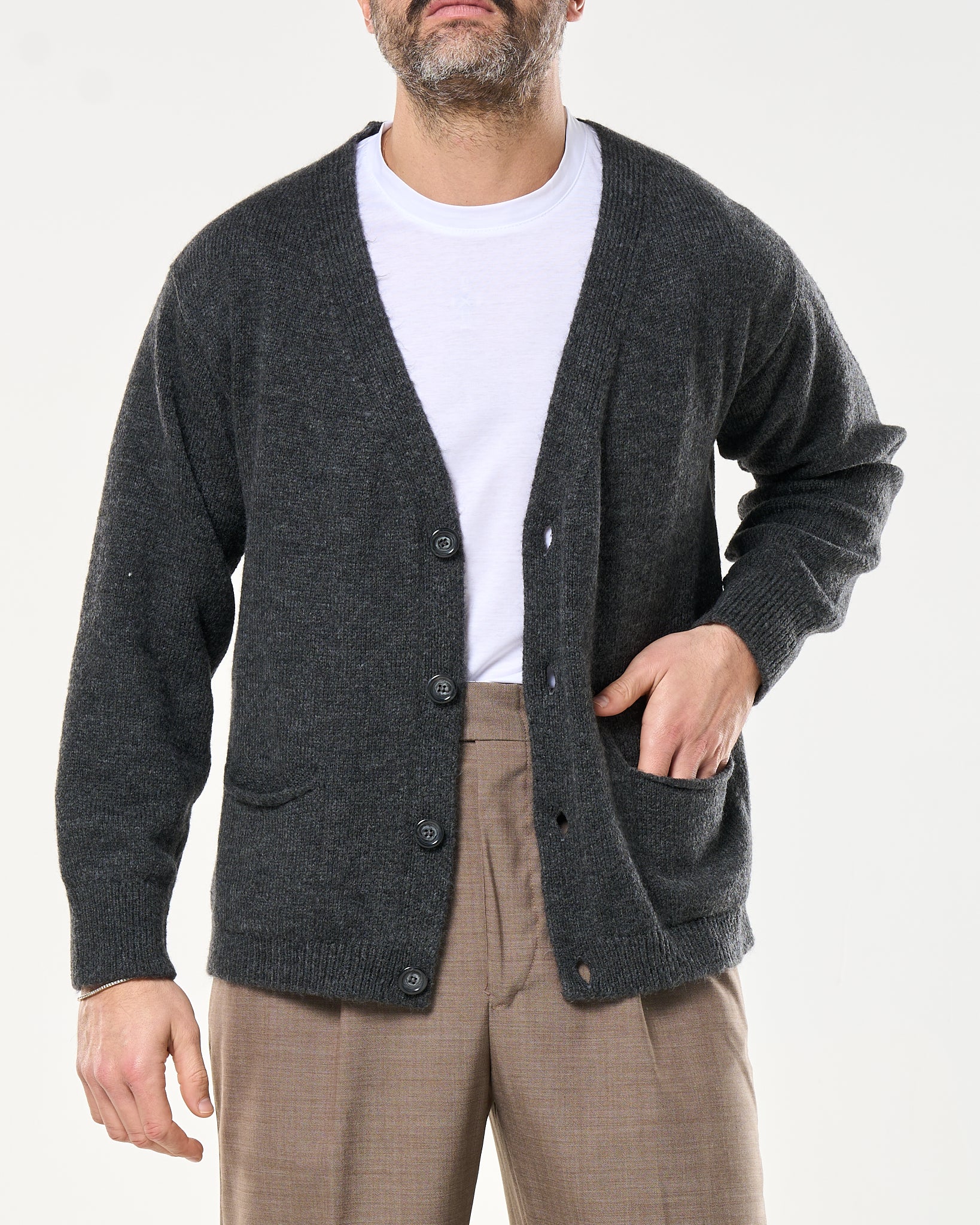 Cardigan Relax Knit Grigio