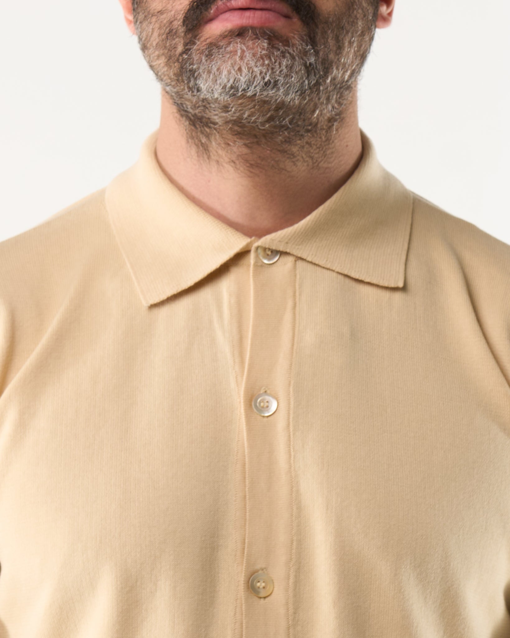 Long Sleeve Polo Shirt with Three Buttons in Powder Pink