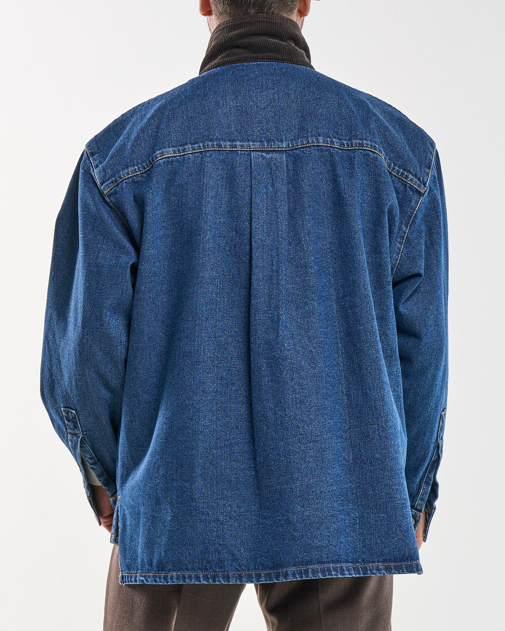 Parka in Jeans con Gilet in Velluto Moro