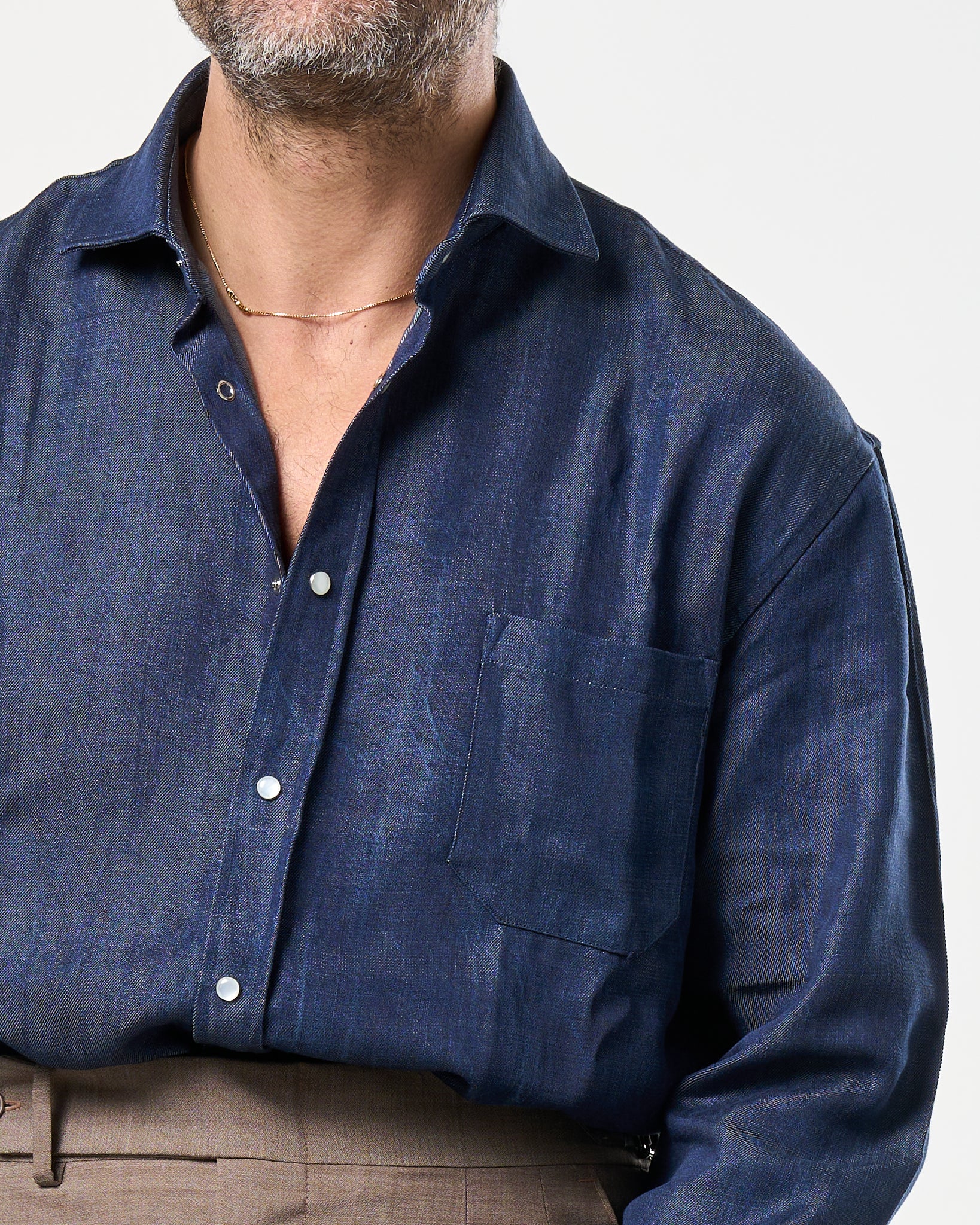 Camicia Oversize con Taschino Lavaggio Zero
