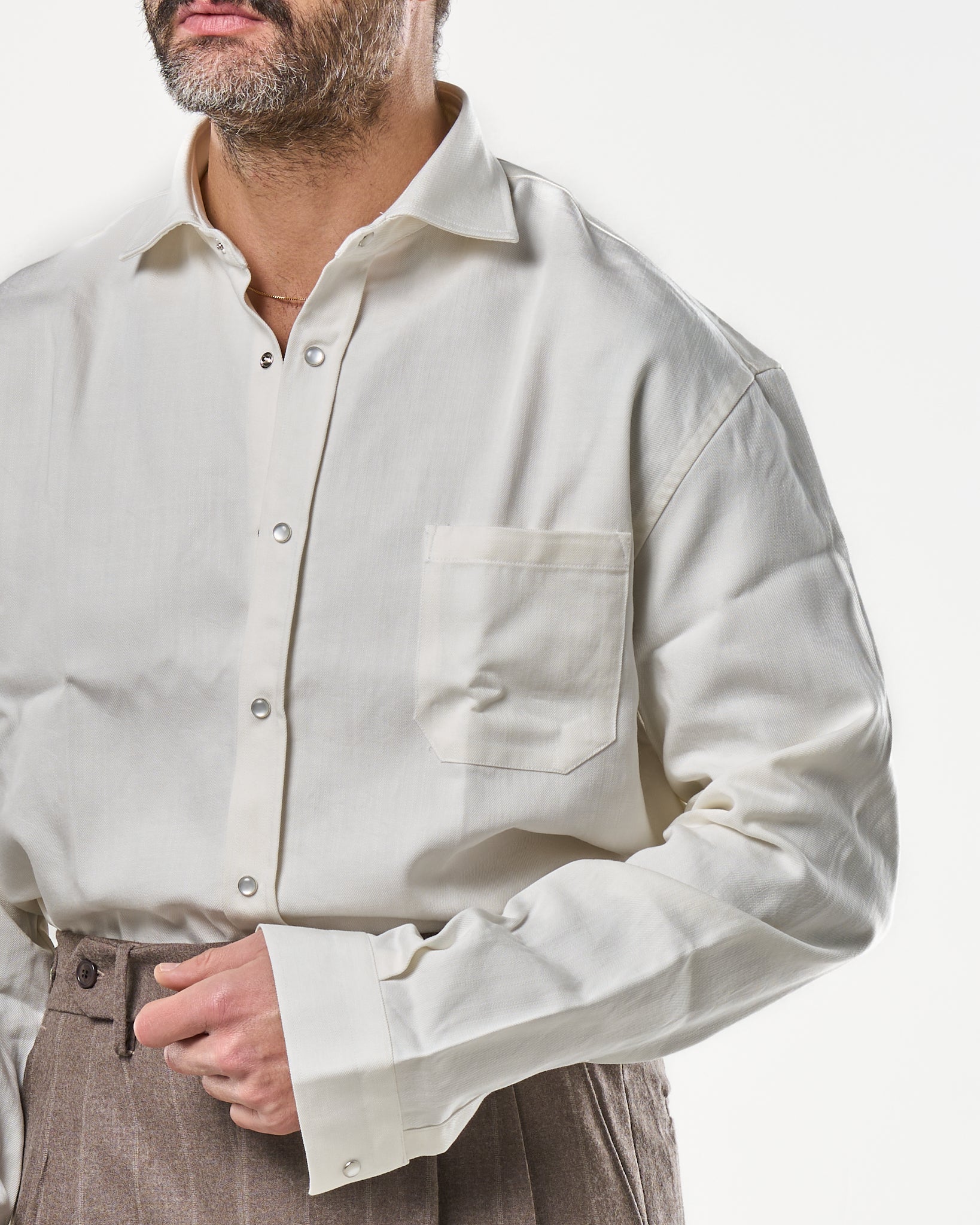 Camicia Oversize con Taschino Bull Bianca