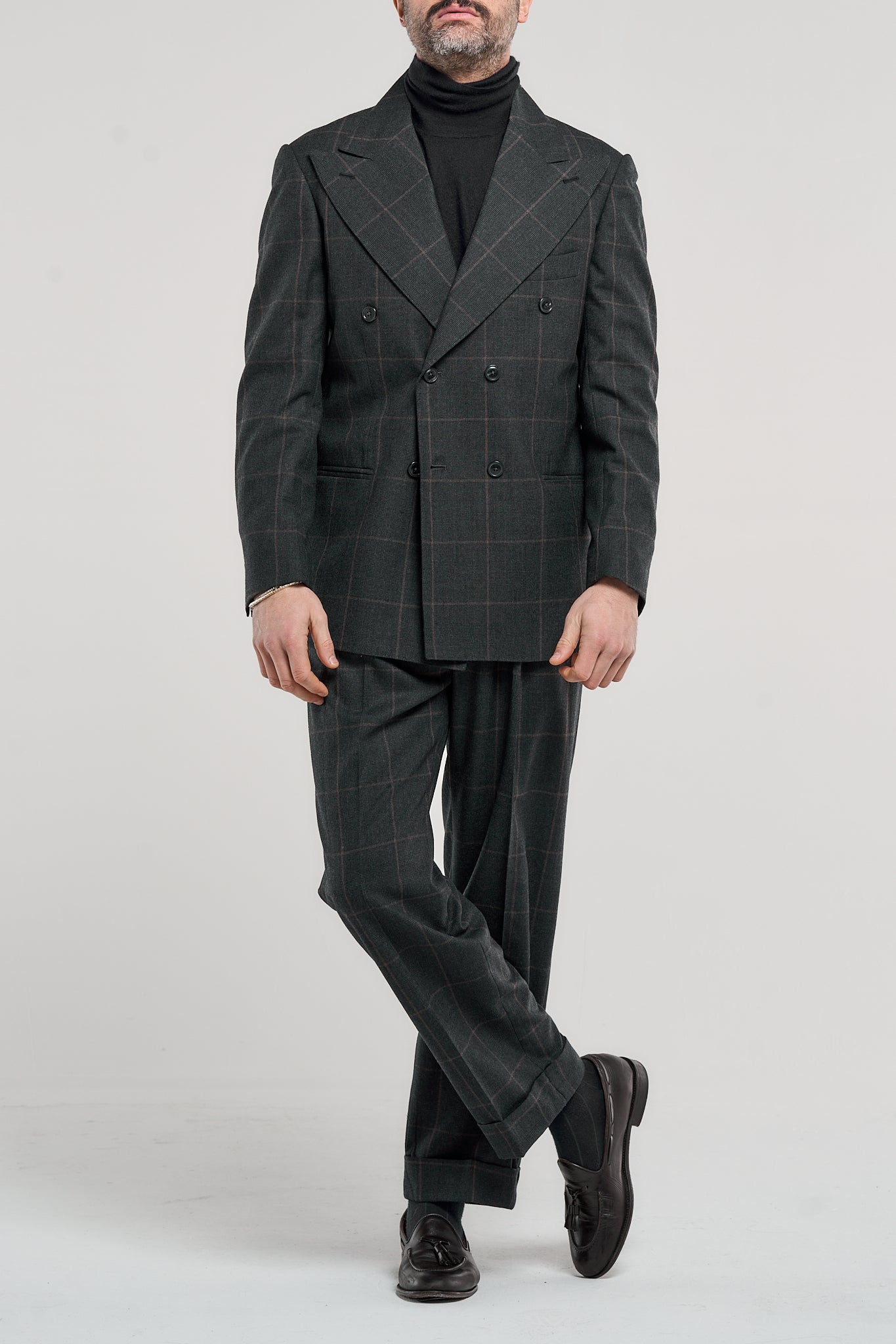 Abitoin in Lana Principe di Galles Grigio Scuro