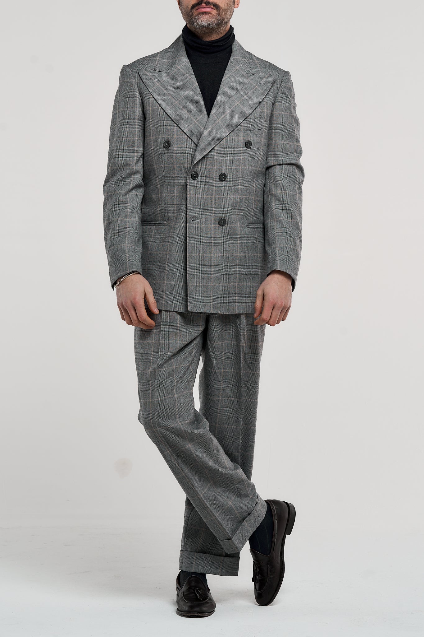 Abitoin in Lana Principe di Galles Grigio Chiaro