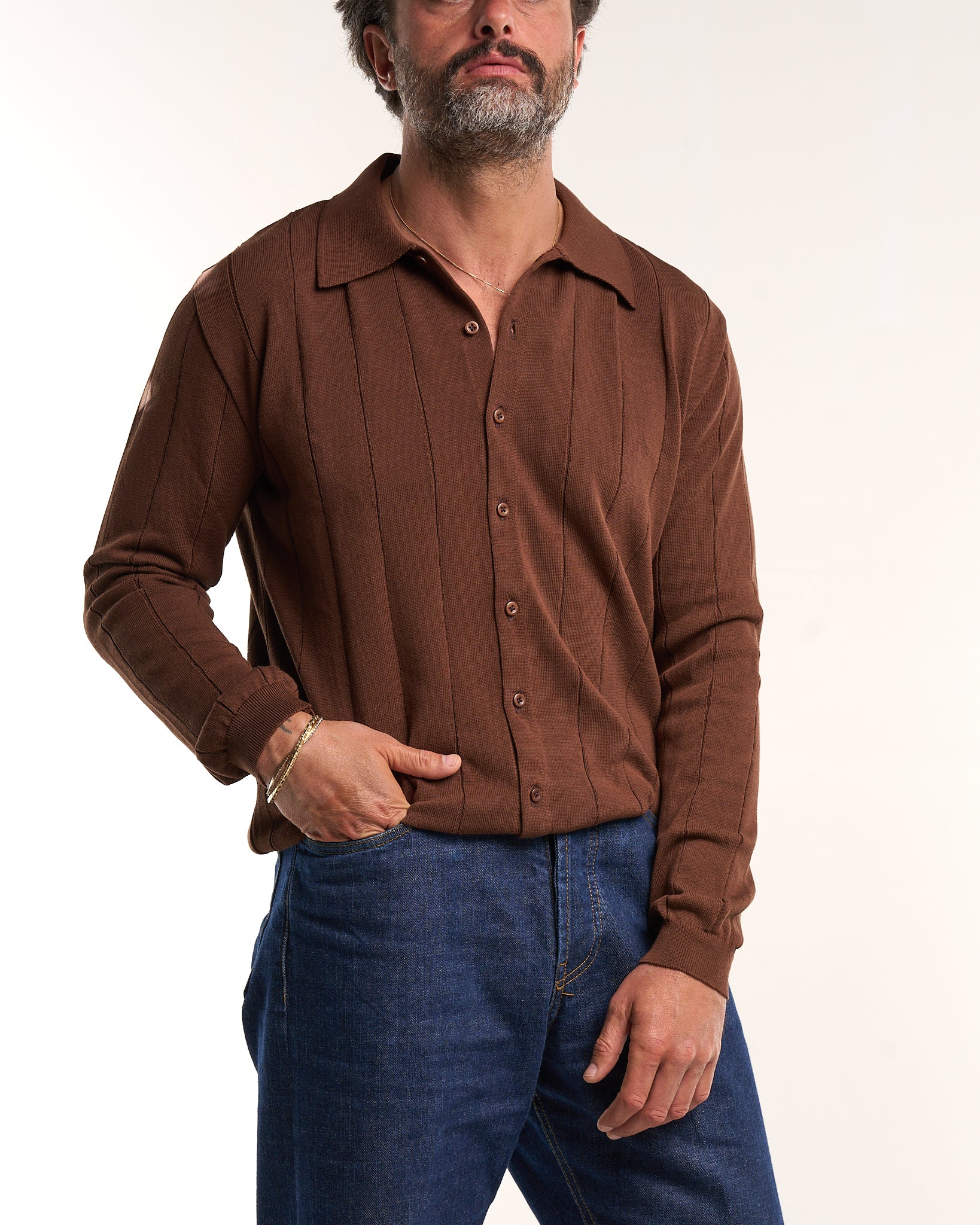 Polo Camicia a Coste Testa di Moro