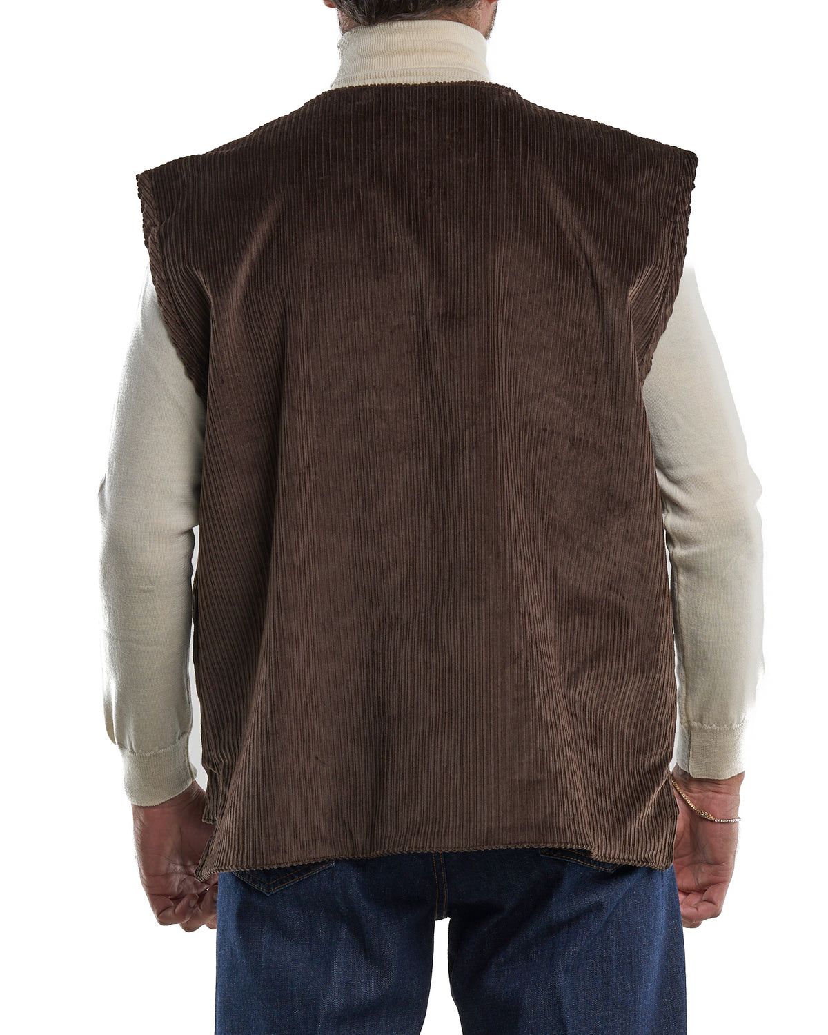 Oversized Dark Brown Velvet Vest
