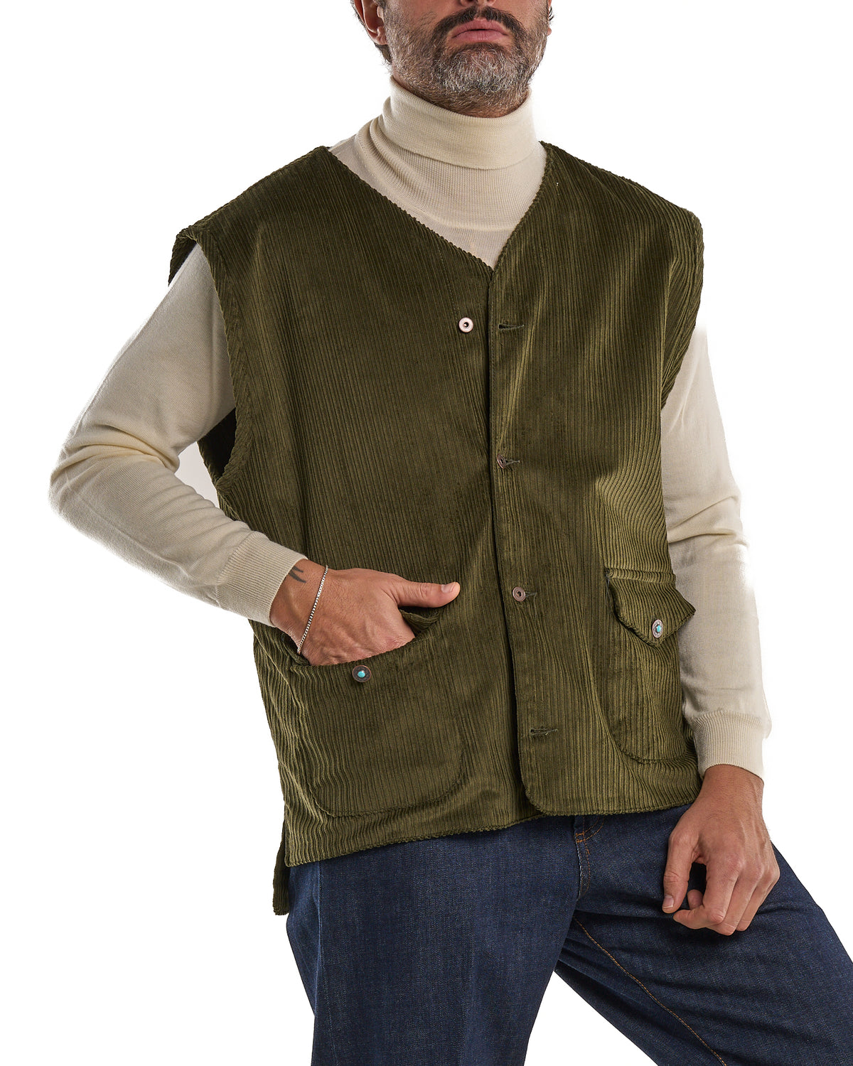 Chaqueta vaquera lavada con mosquetones, azul lavado