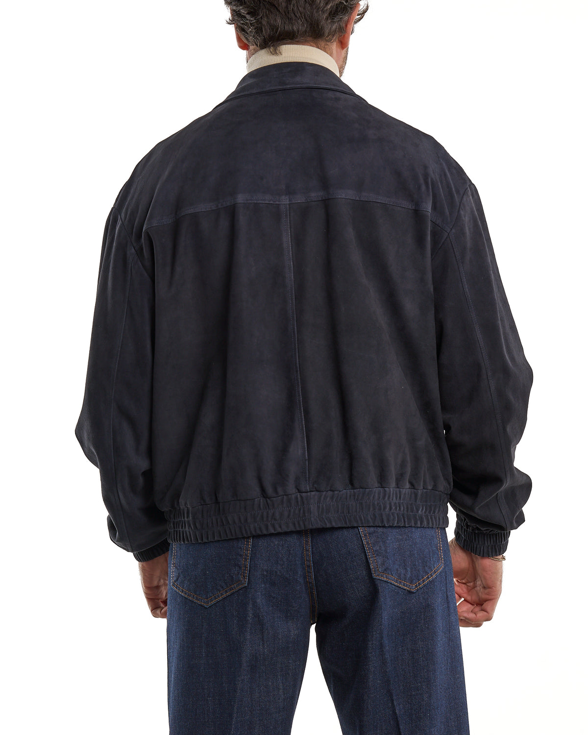 Blue Oversize Suede Jacket