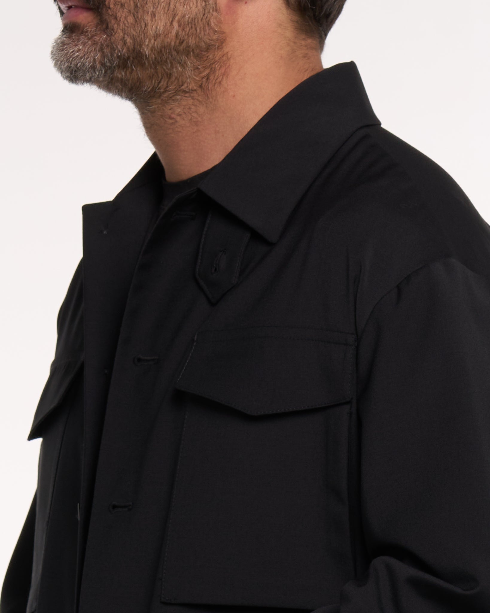 Giacca Safari con Tasconi Nero Milano