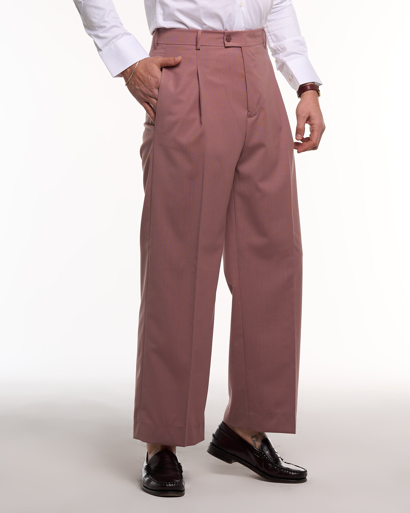 Mykonos Matte White Wide Leg Trousers Without Crease