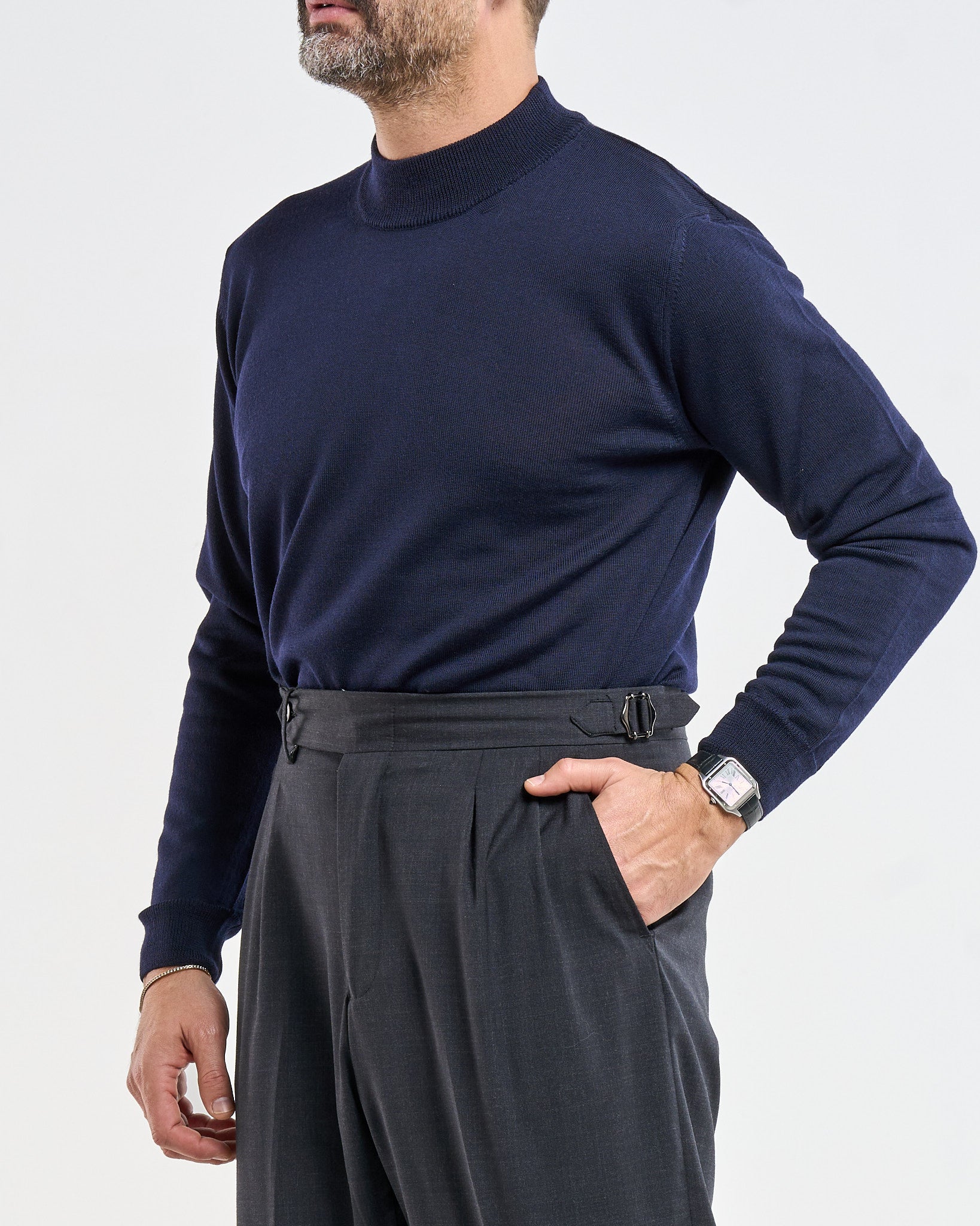 Mezzocollo in 100% Lana Merinos Blu