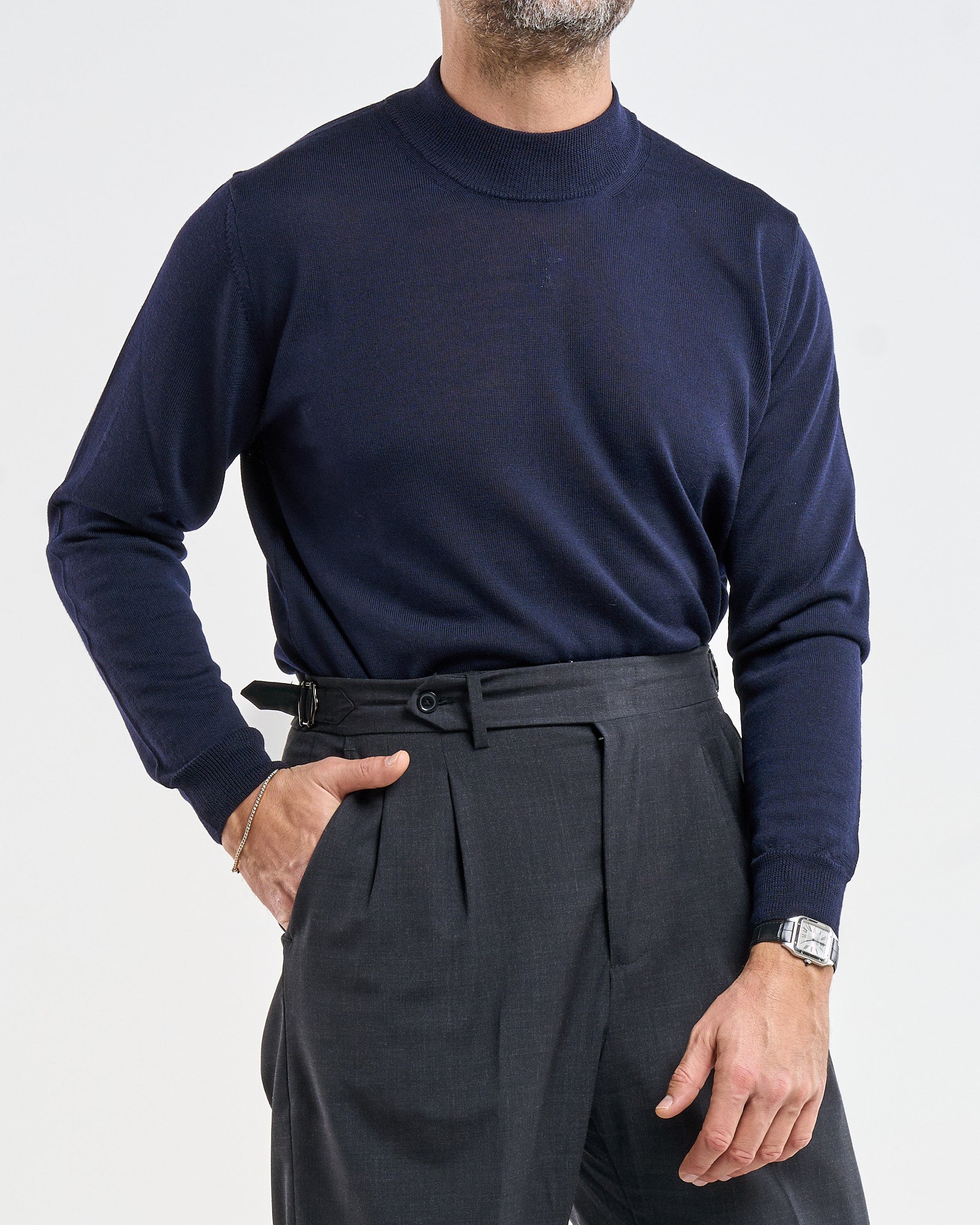 Mezzocollo in 100% Lana Merinos Blu