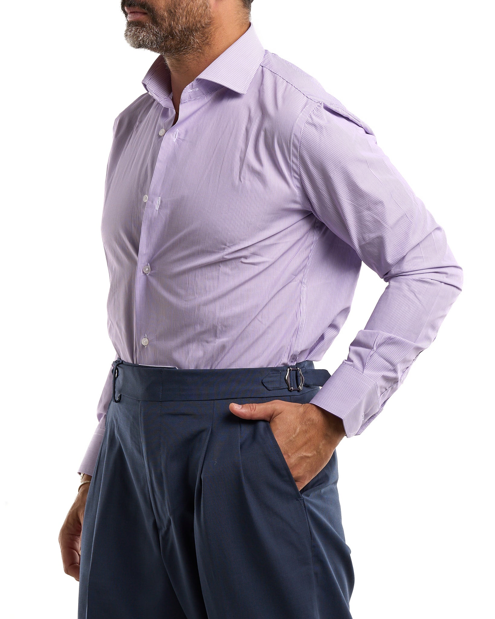 Camisa negra de cuello francés