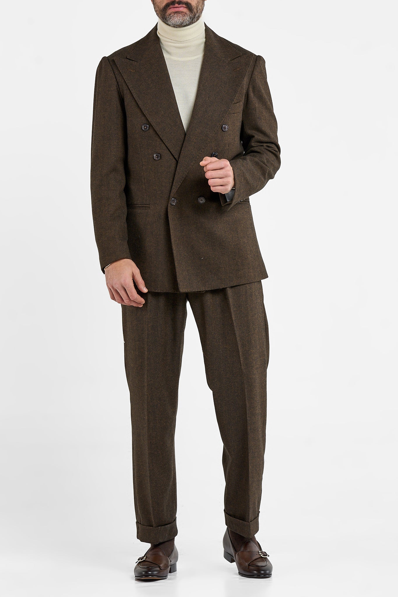 Abito in Flanella Spigato Marrone Courmayeur