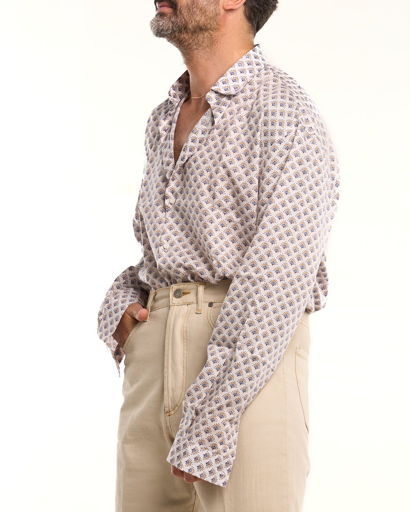 Black French Collar Shirt