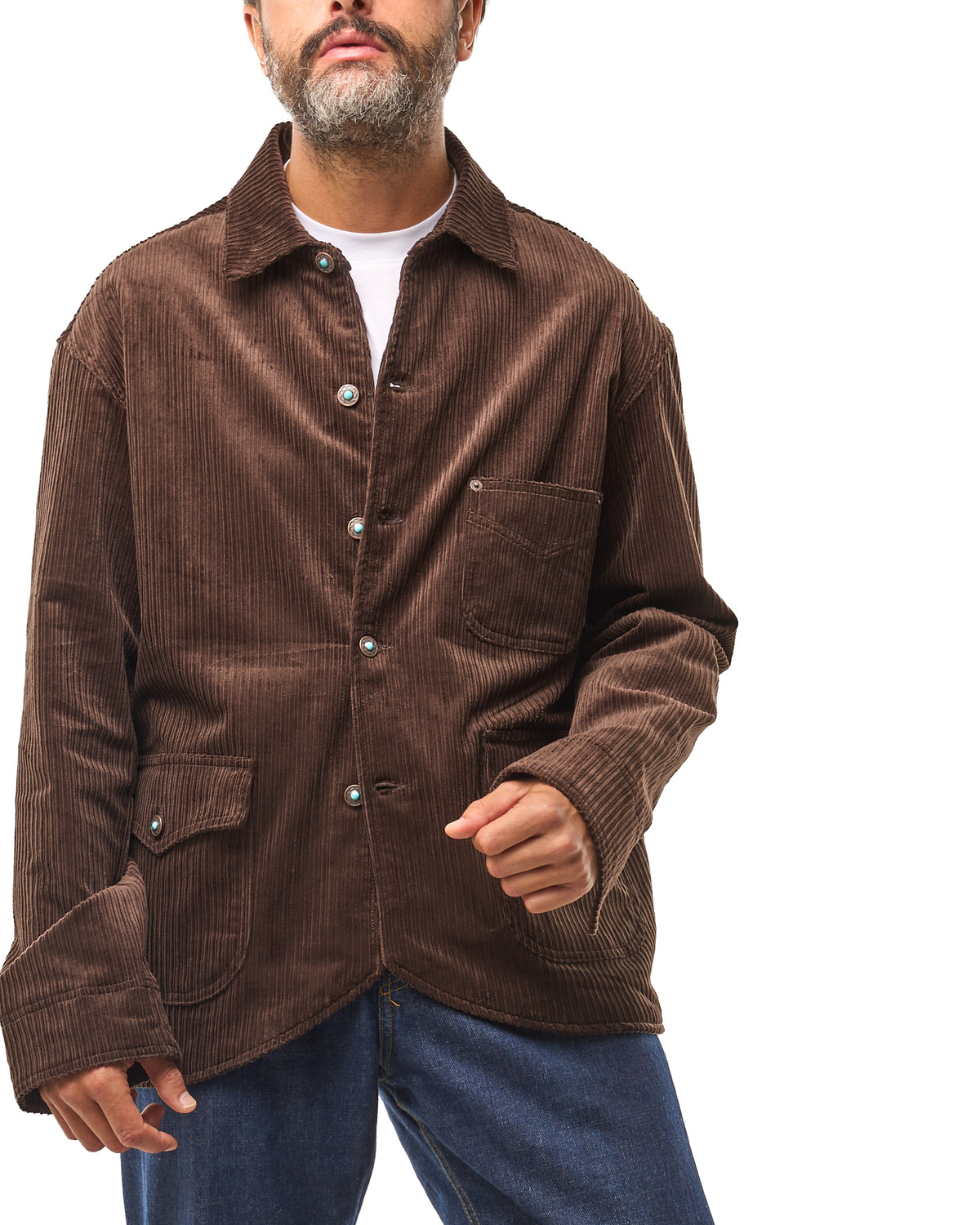 Chaqueta vaquera lavada con mosquetones, azul lavado