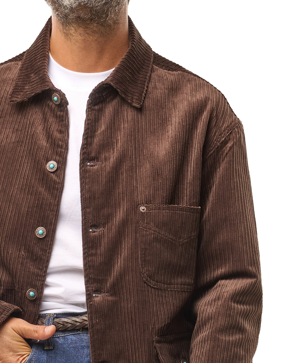 Chaqueta vaquera lavada con mosquetones, azul lavado