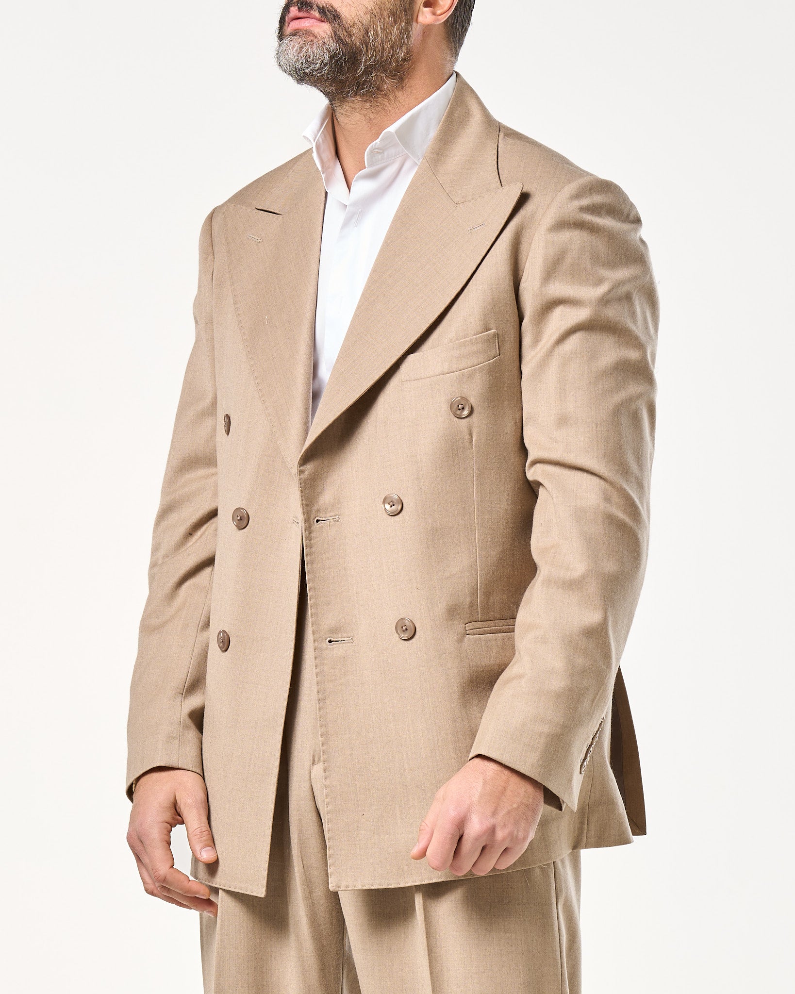 Abito in Lana Foulè Beige Pisa