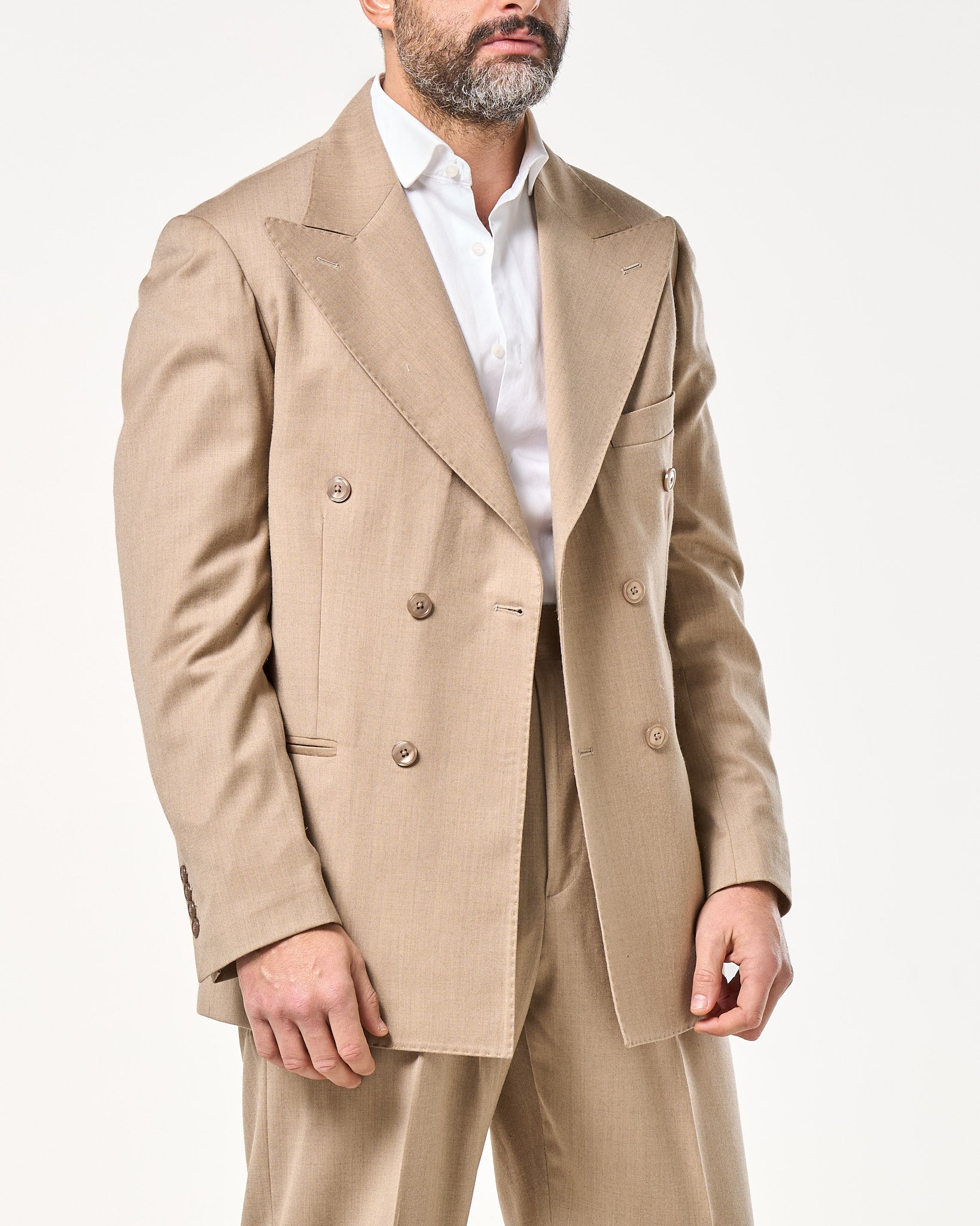 Abito in Lana Foulè Beige Pisa