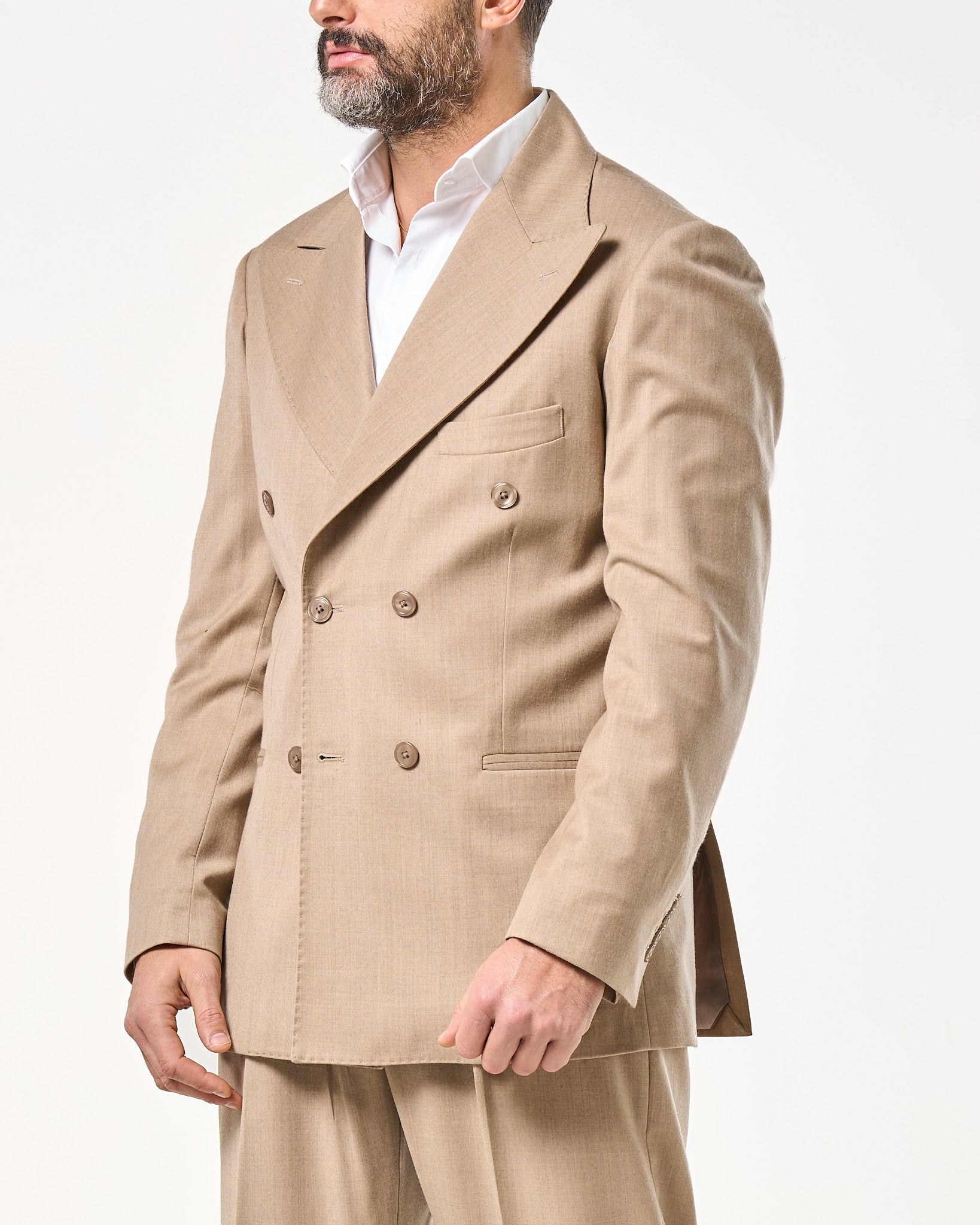 Abito in Lana Foulè Beige Pisa