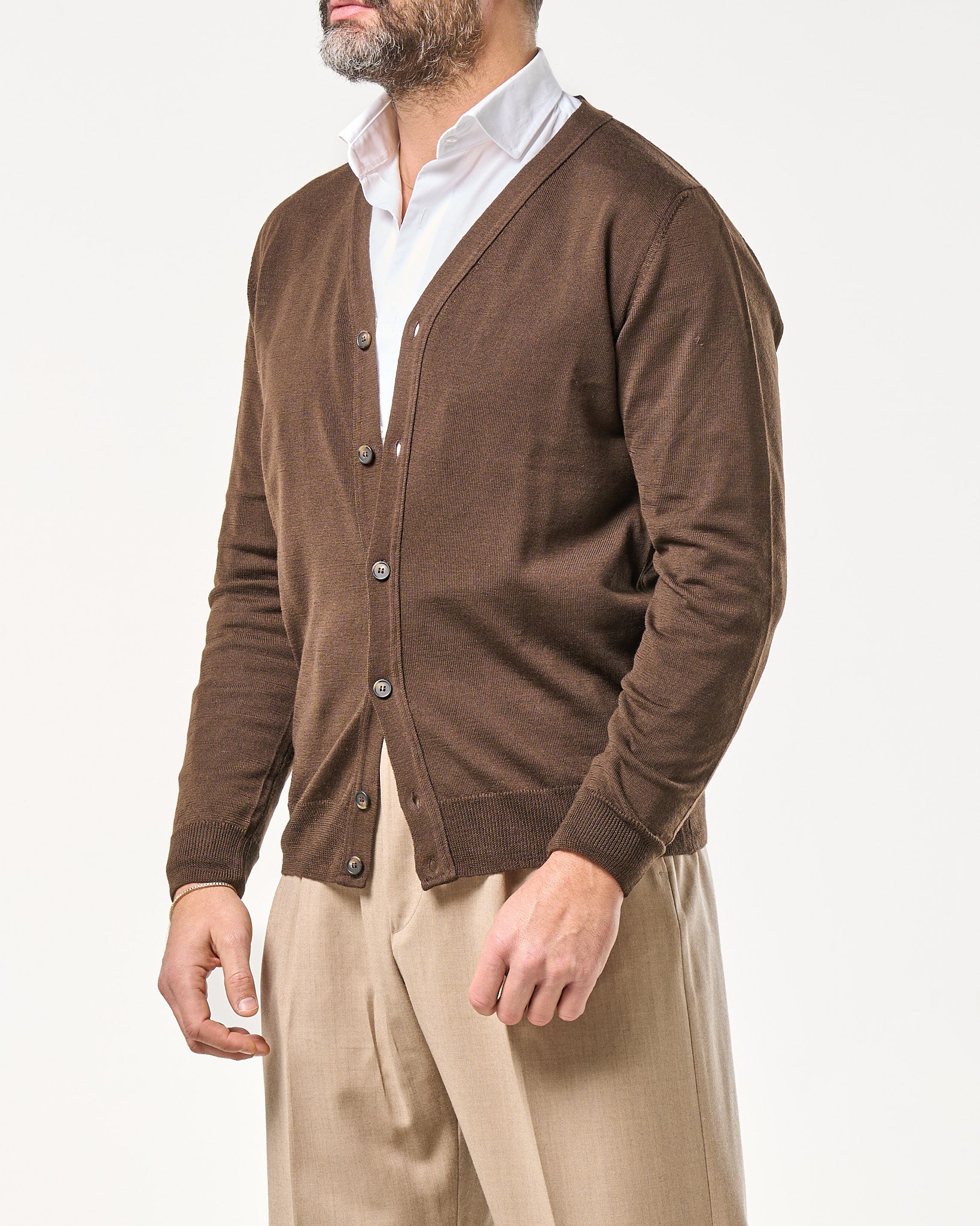 Cardigan in 100% Lana Merinos Moro