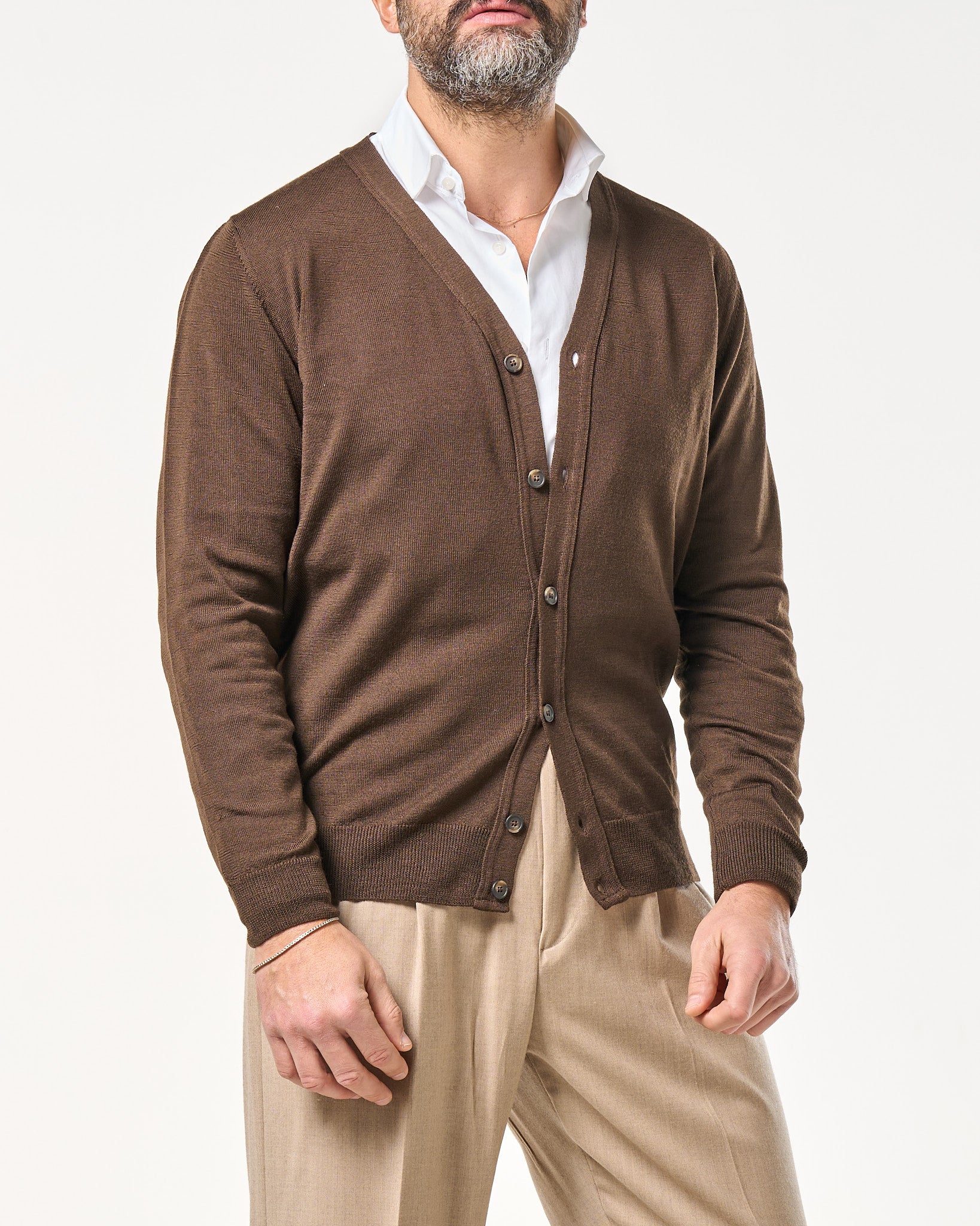 Cardigan in 100% Lana Merinos Moro