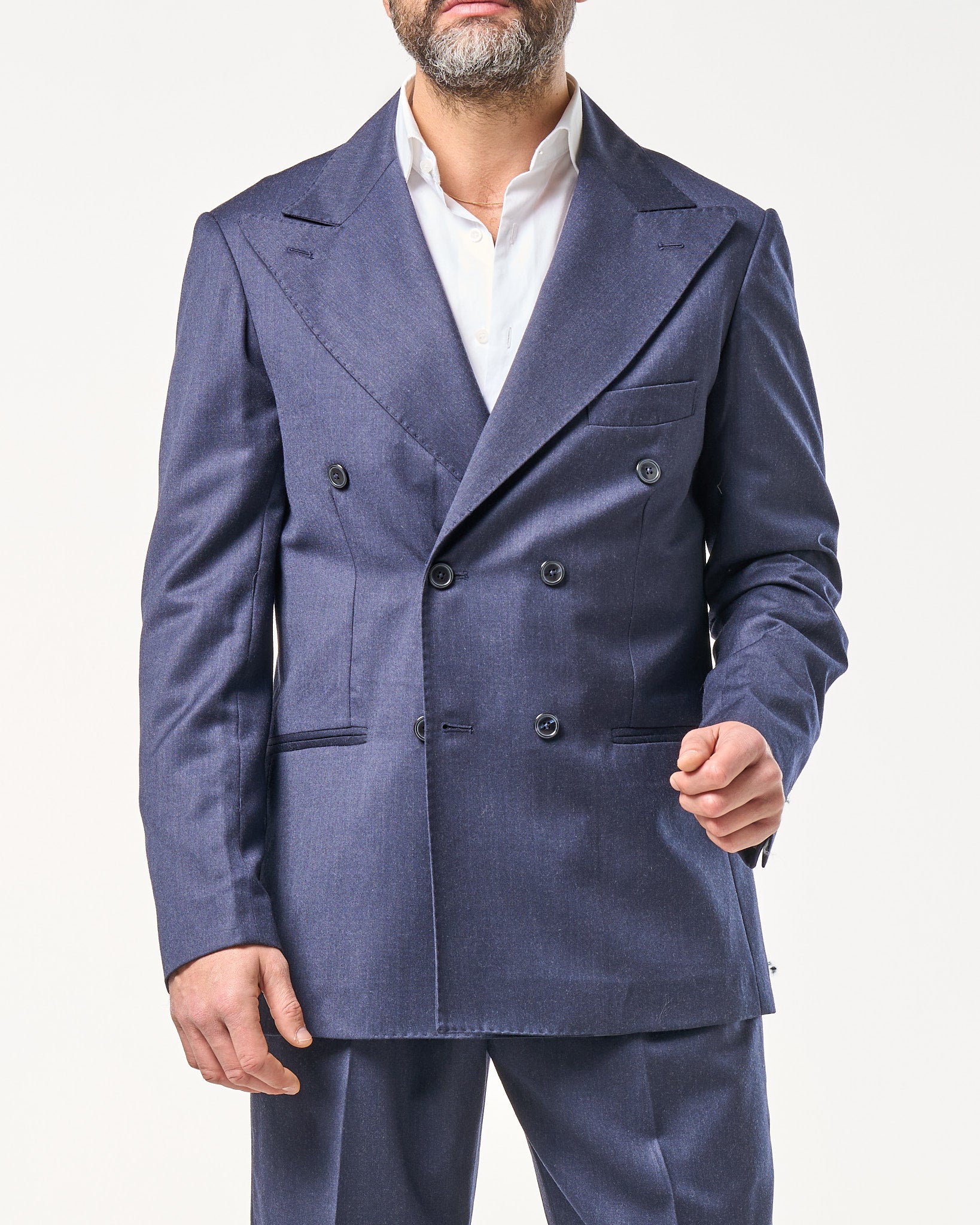 Abito in Lana Foulè Blu Como