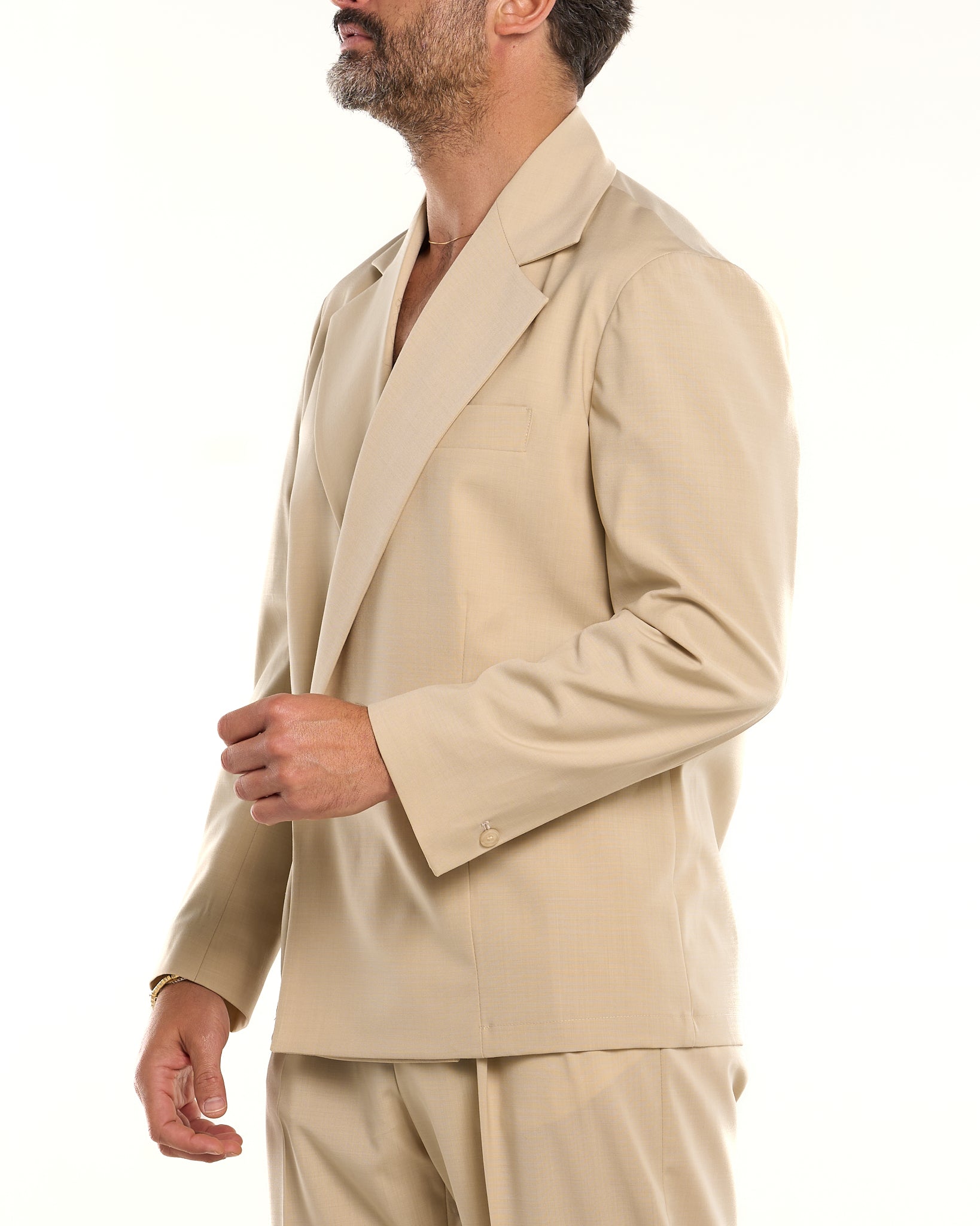 Naples Blue Double-Breasted Shirt Jacket
