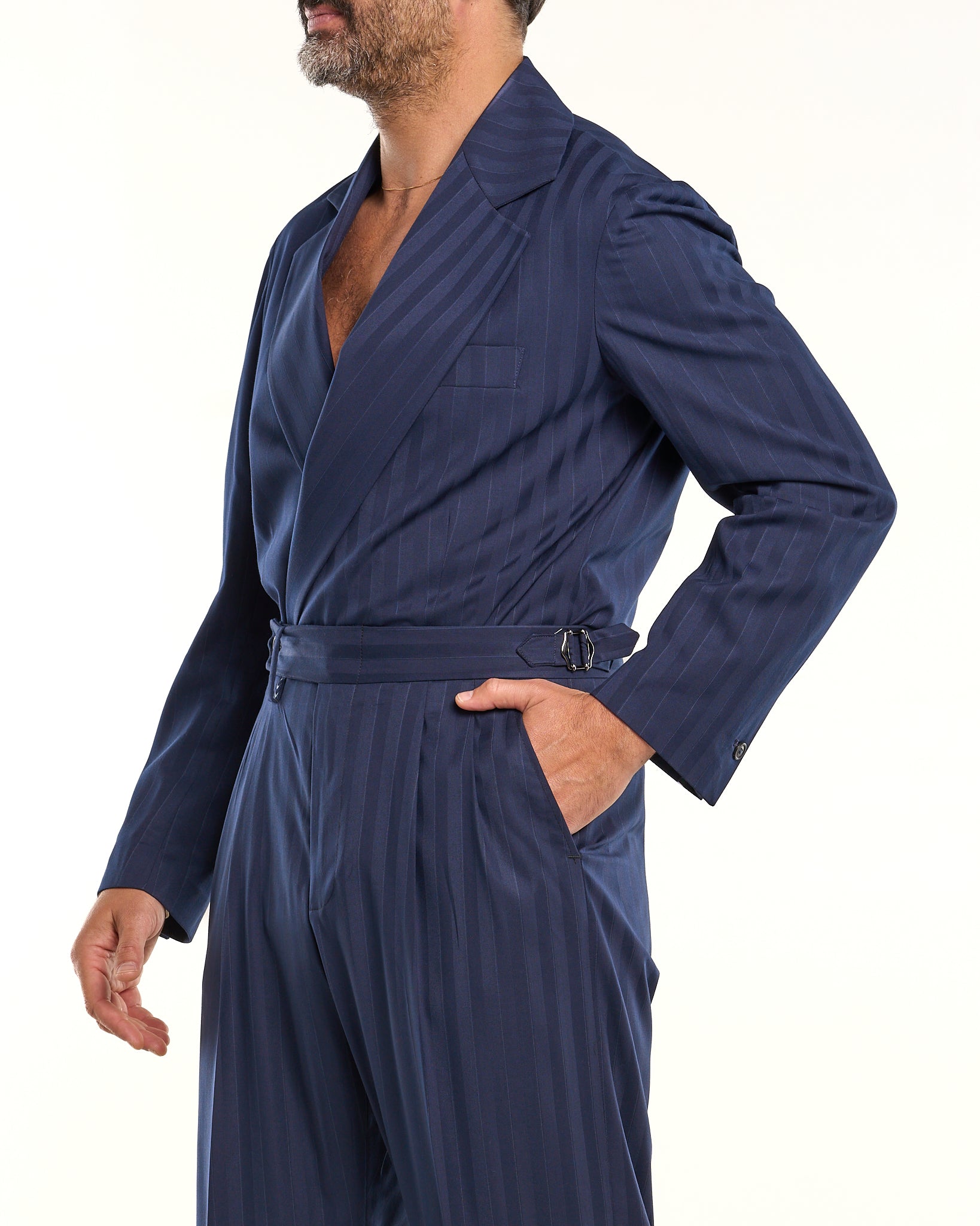 Naples Blue Double-Breasted Shirt Jacket