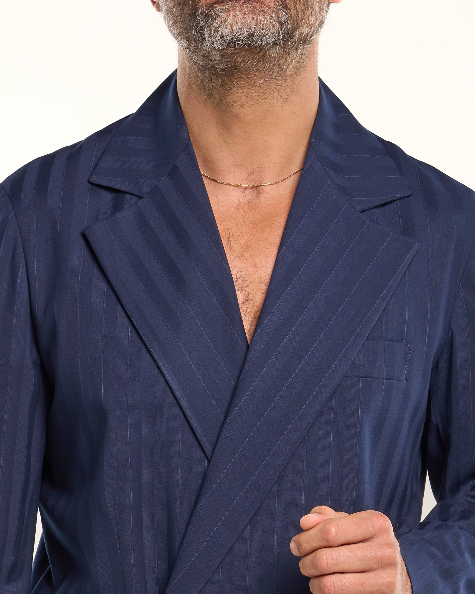 Chaqueta camisera cruzada azul Nápoles