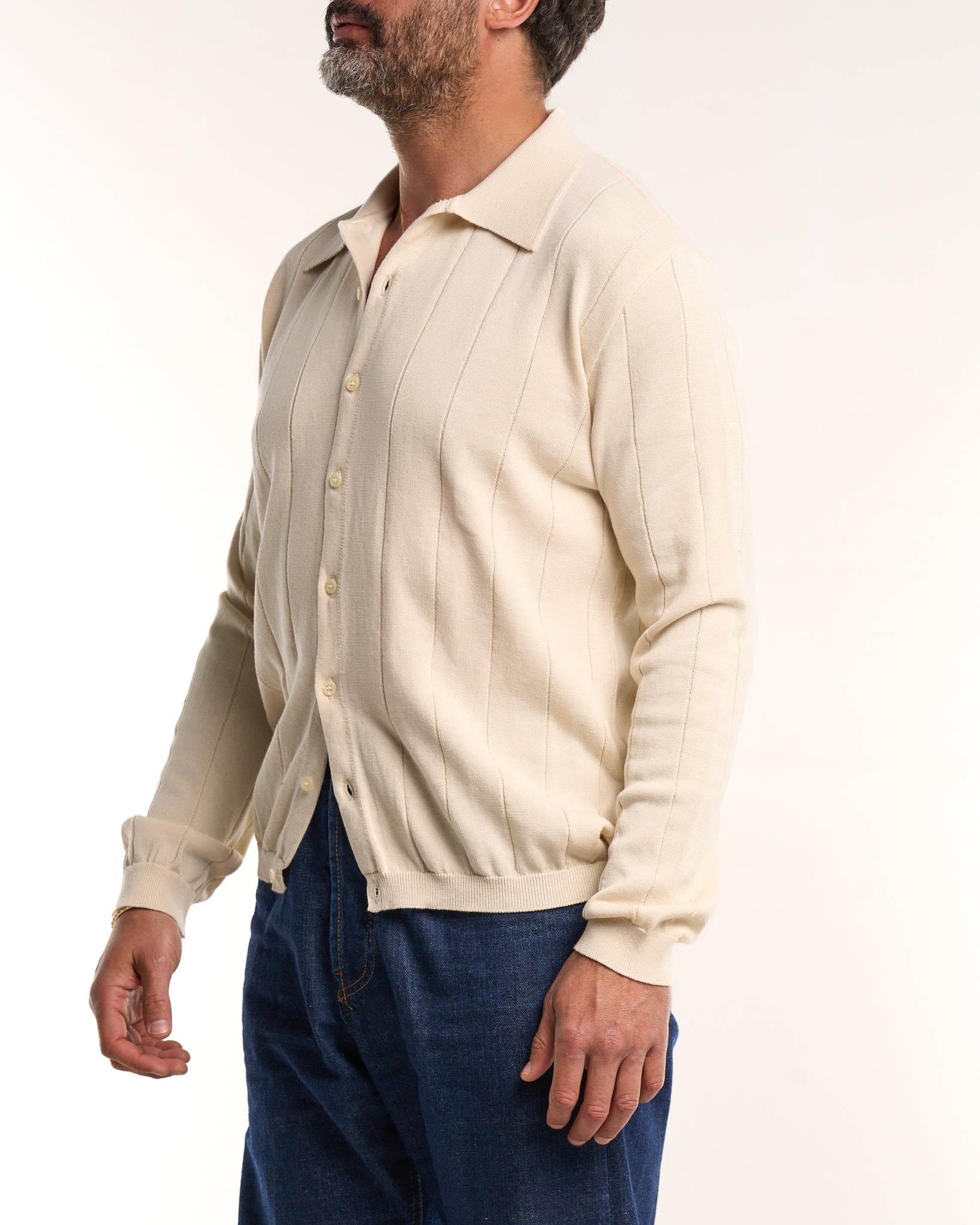Henley Knit Blue Sweater