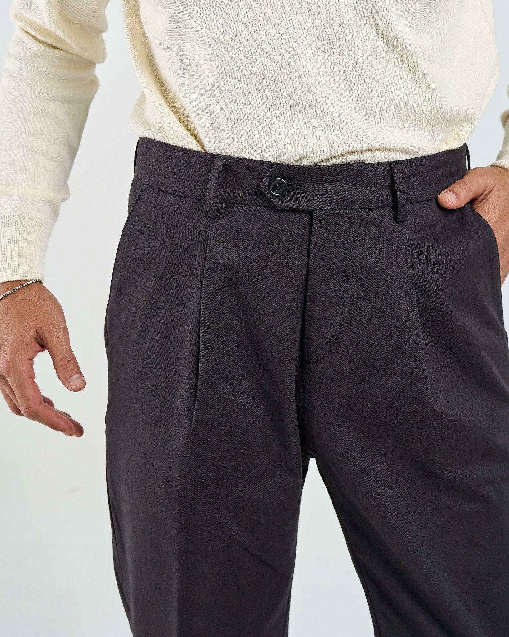 Pantalones chinos de algodón negro