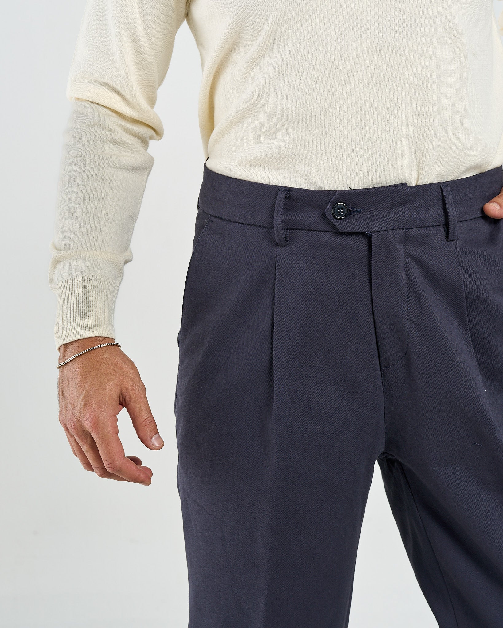 Pantalone Chino in Cotone Blu