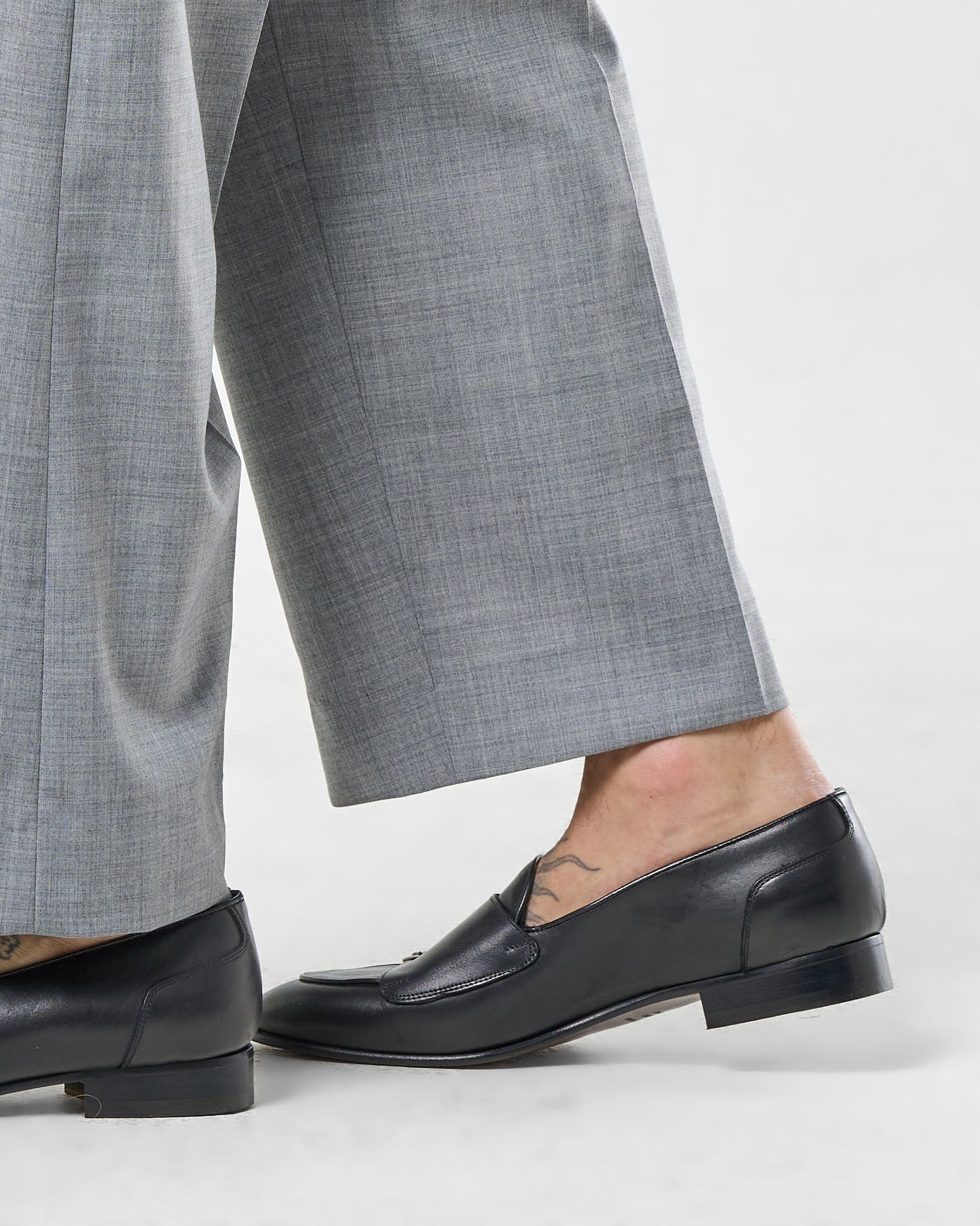 Pantalone Fondo Ampio Senza Piega Grigio Wall Street